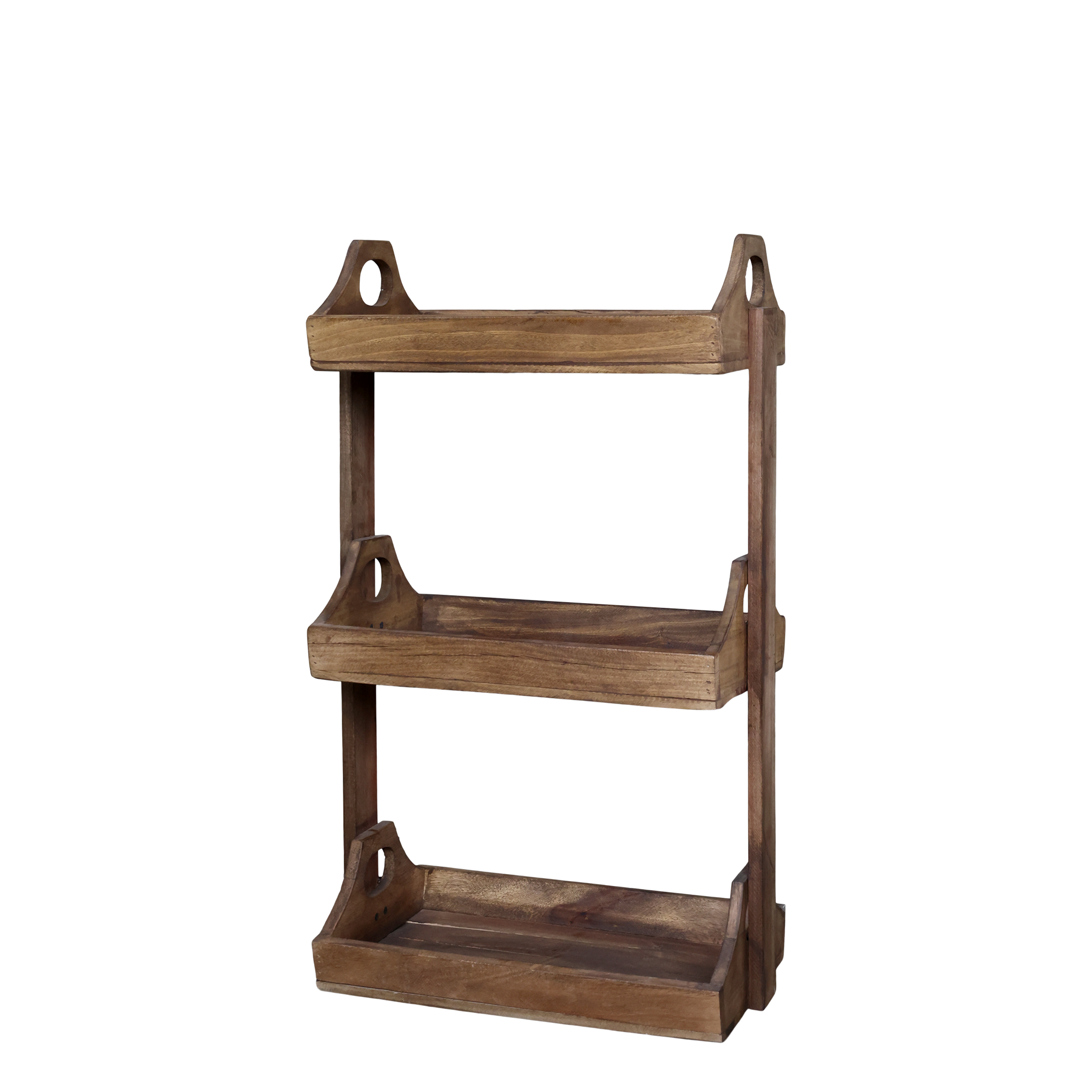 Grimaud Regal mit 3 Ablagen aus Recyclingholz, 77 cm hoch