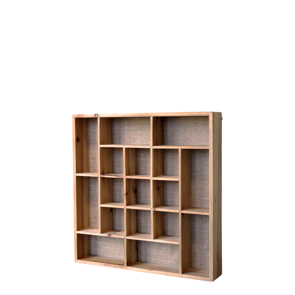 Regalbrett mit Fach aus Tannenholz und Leinen, natur 49 cm