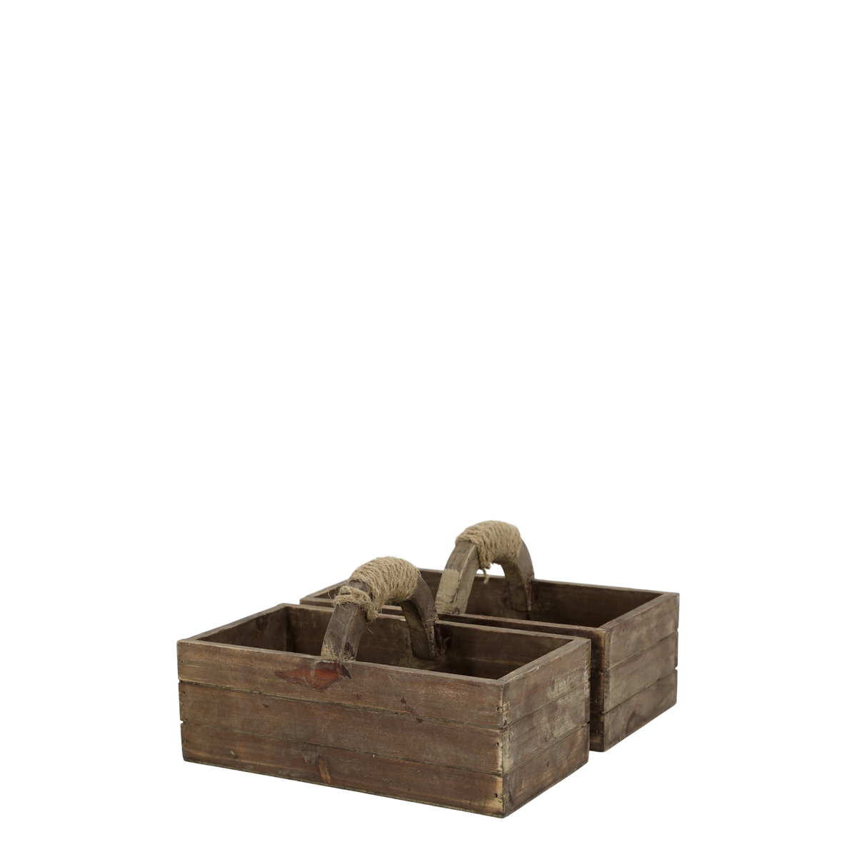 Aufbewahrungskasten mit Handgriff und 2 Kisten, Kiefernholz