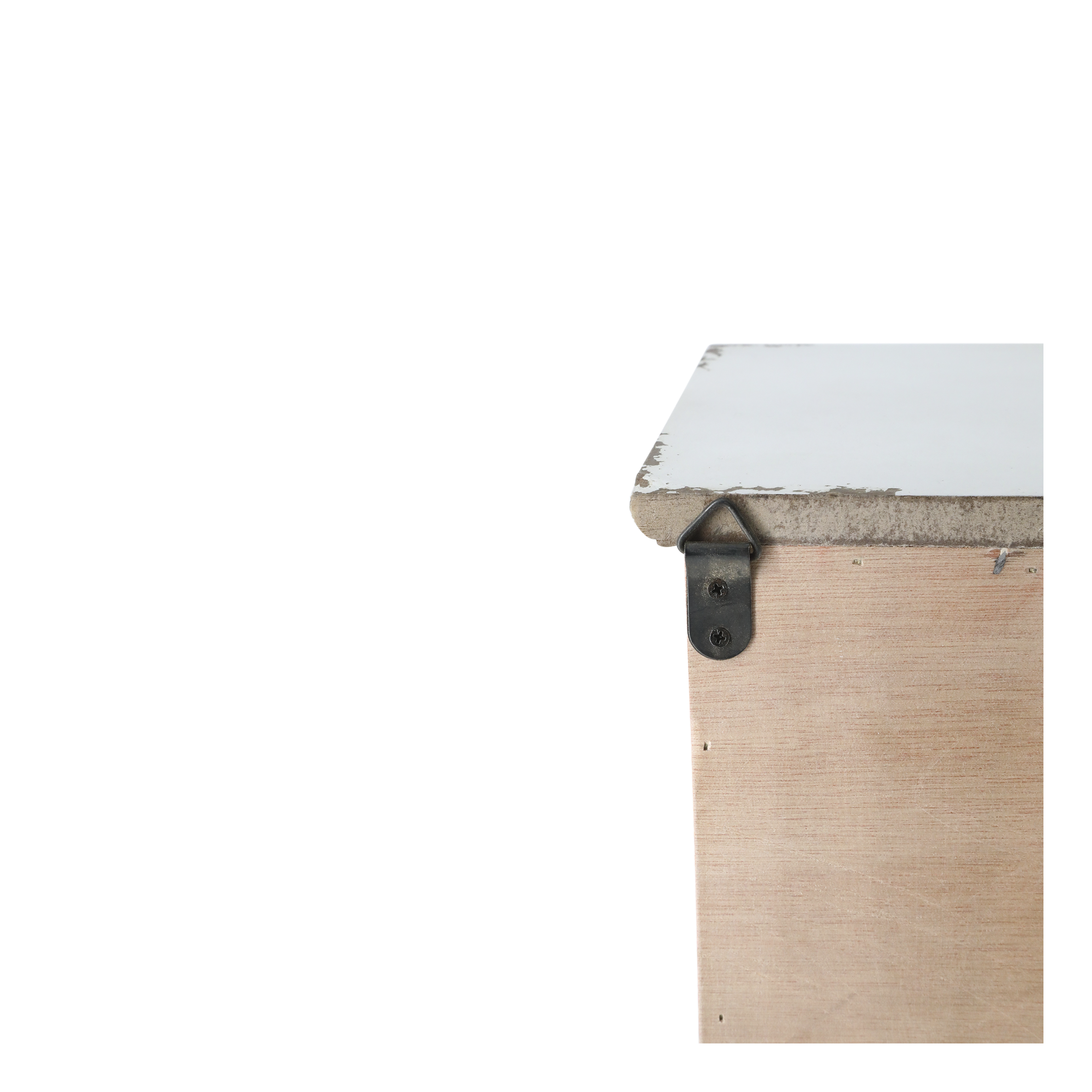 Regal für Wand: Schrank mit 1 Tür und 3 Ablagen in Creme