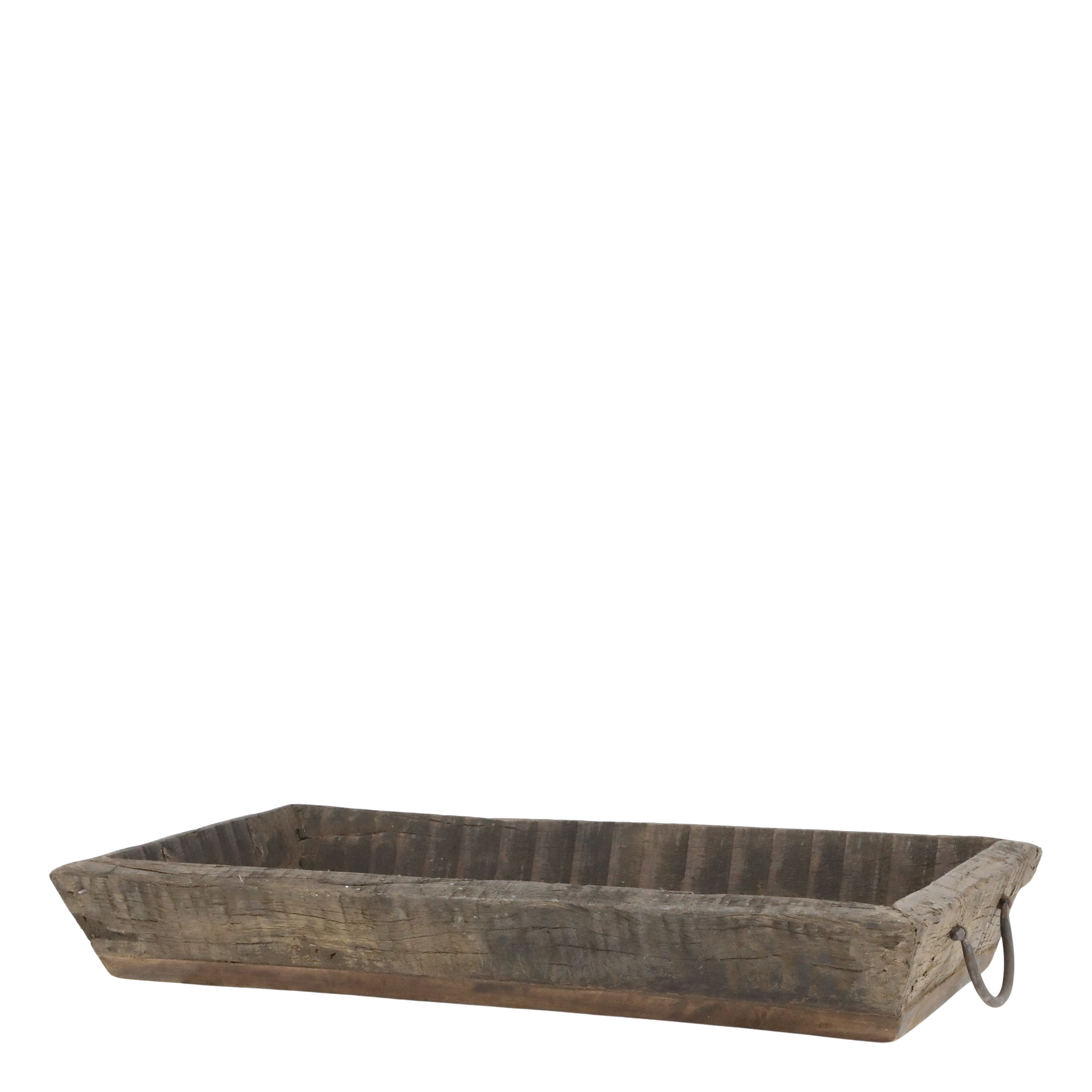 Tablett mit Henkel aus Recyclingholz, natur