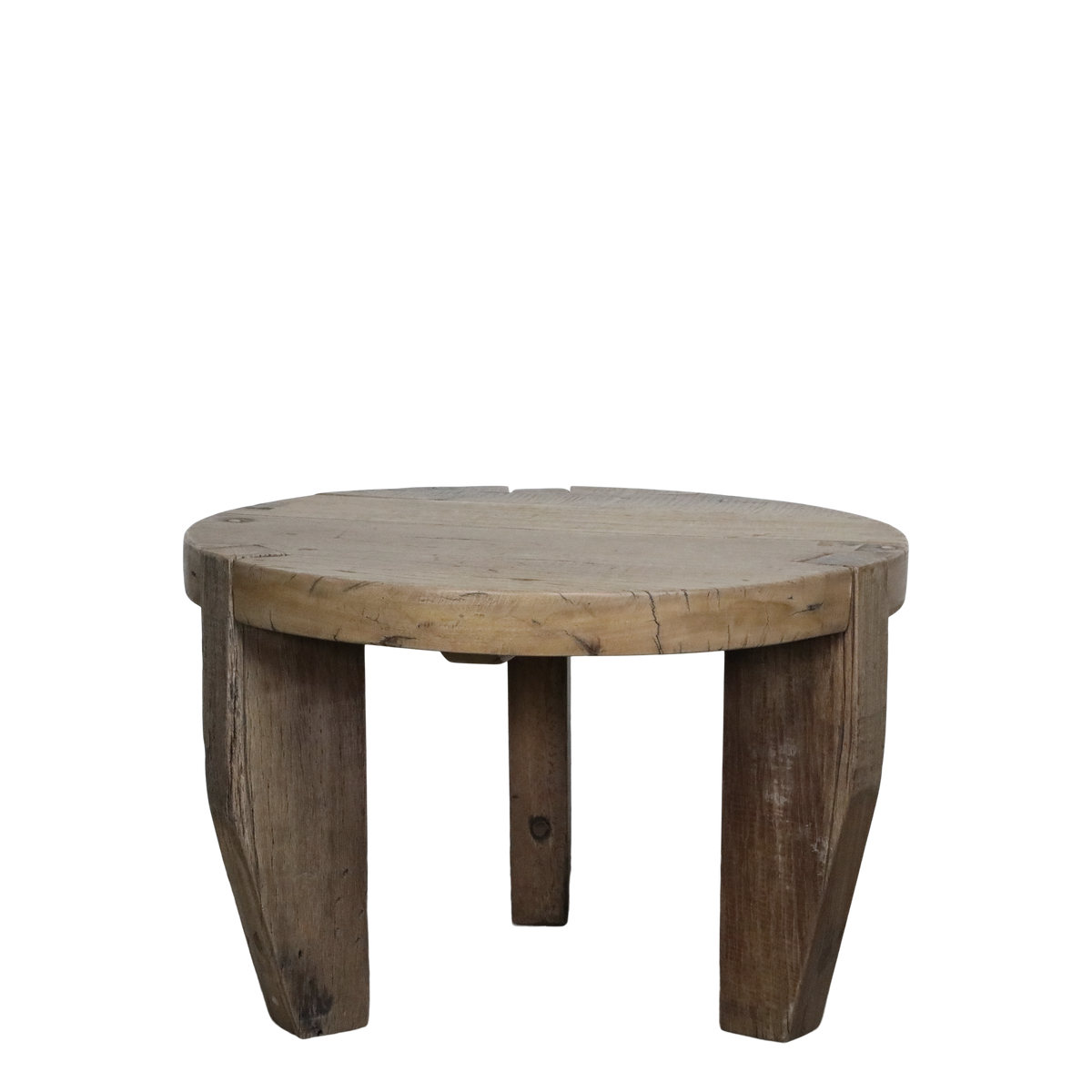 Sofatisch Grimaud aus Recyclingholz, rund, 48 cm hoch