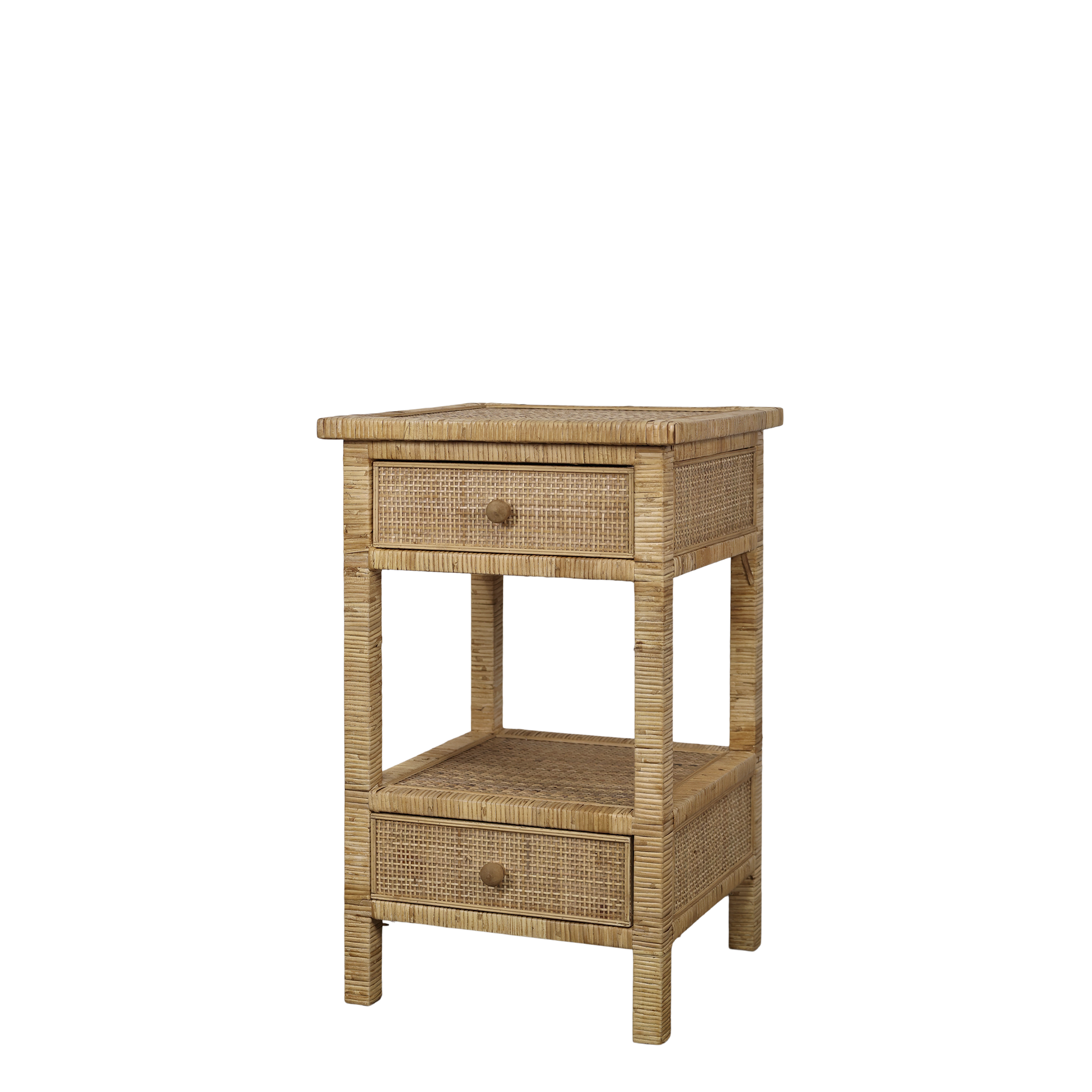 Table braided w. 2 drawers H66/L40/W40 cm nature