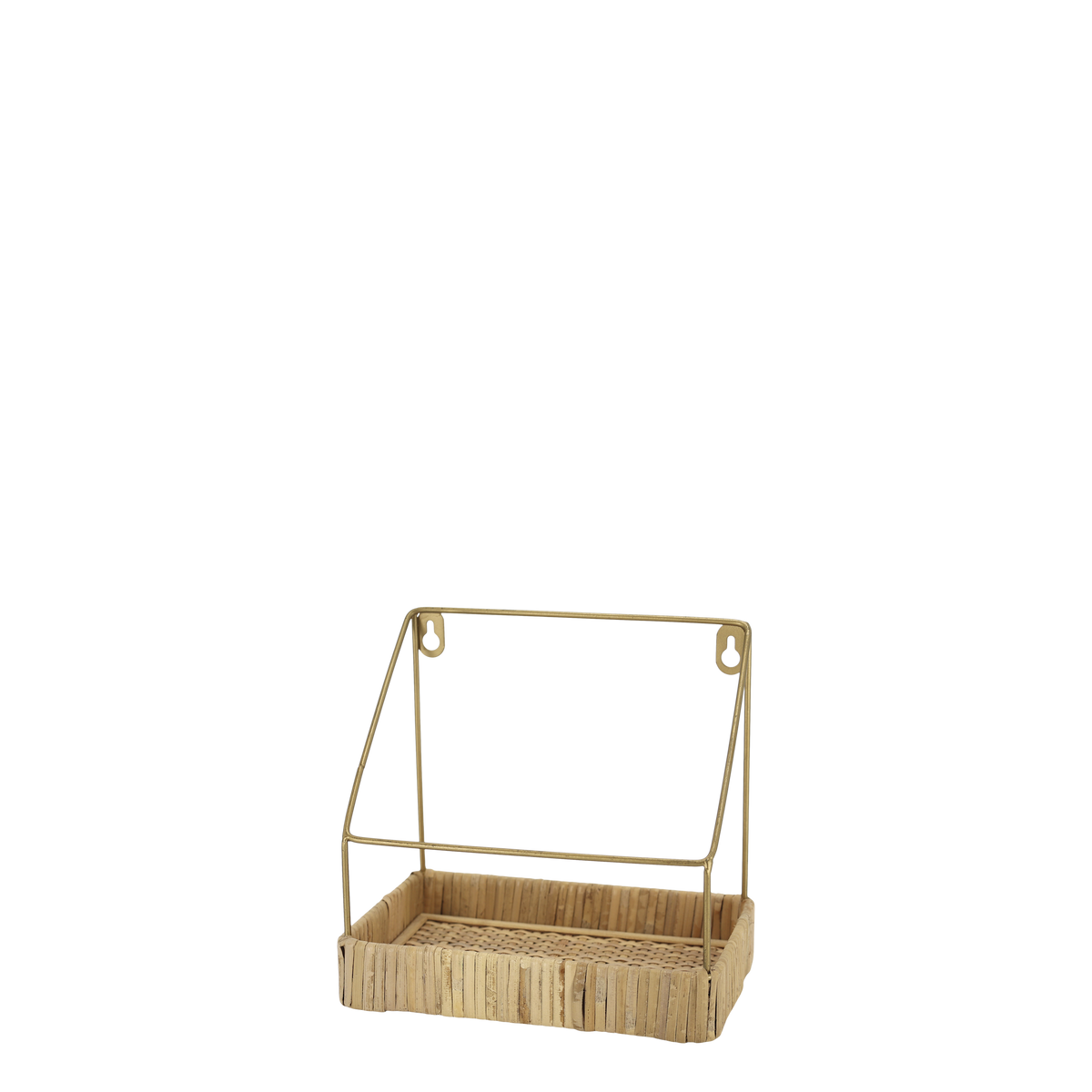 Regalbrett mit geflochtenem Rattan, messing, 20 cm lang