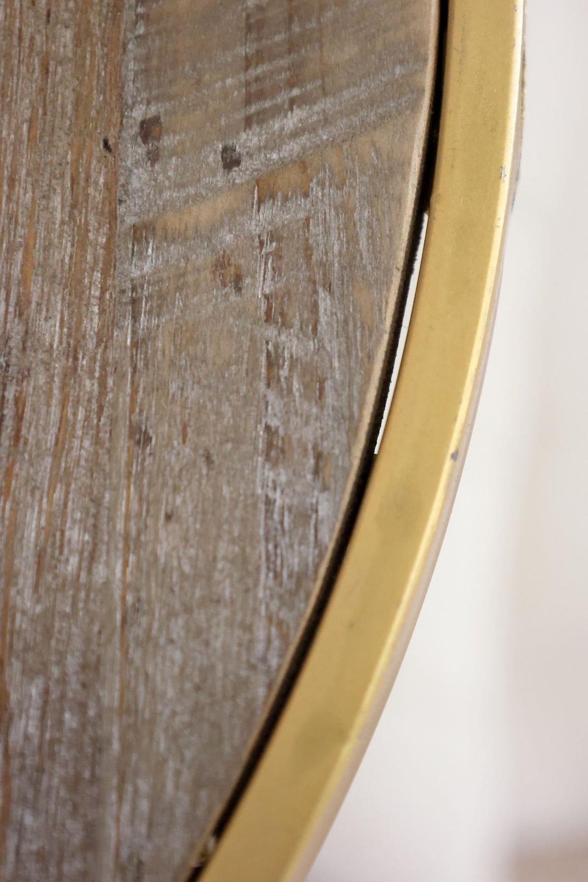 Konsolentisch schmal aus Eisen und Holz, Antik-Messing