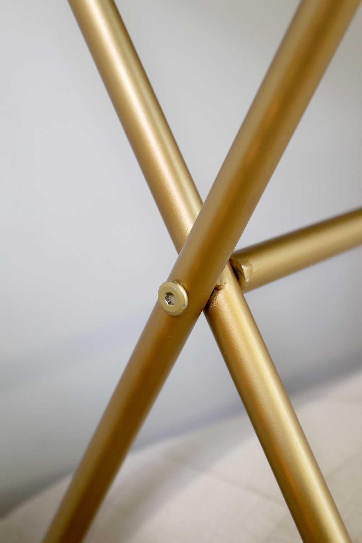 Konsolentisch schmal aus Eisen und Holz, Antik-Messing