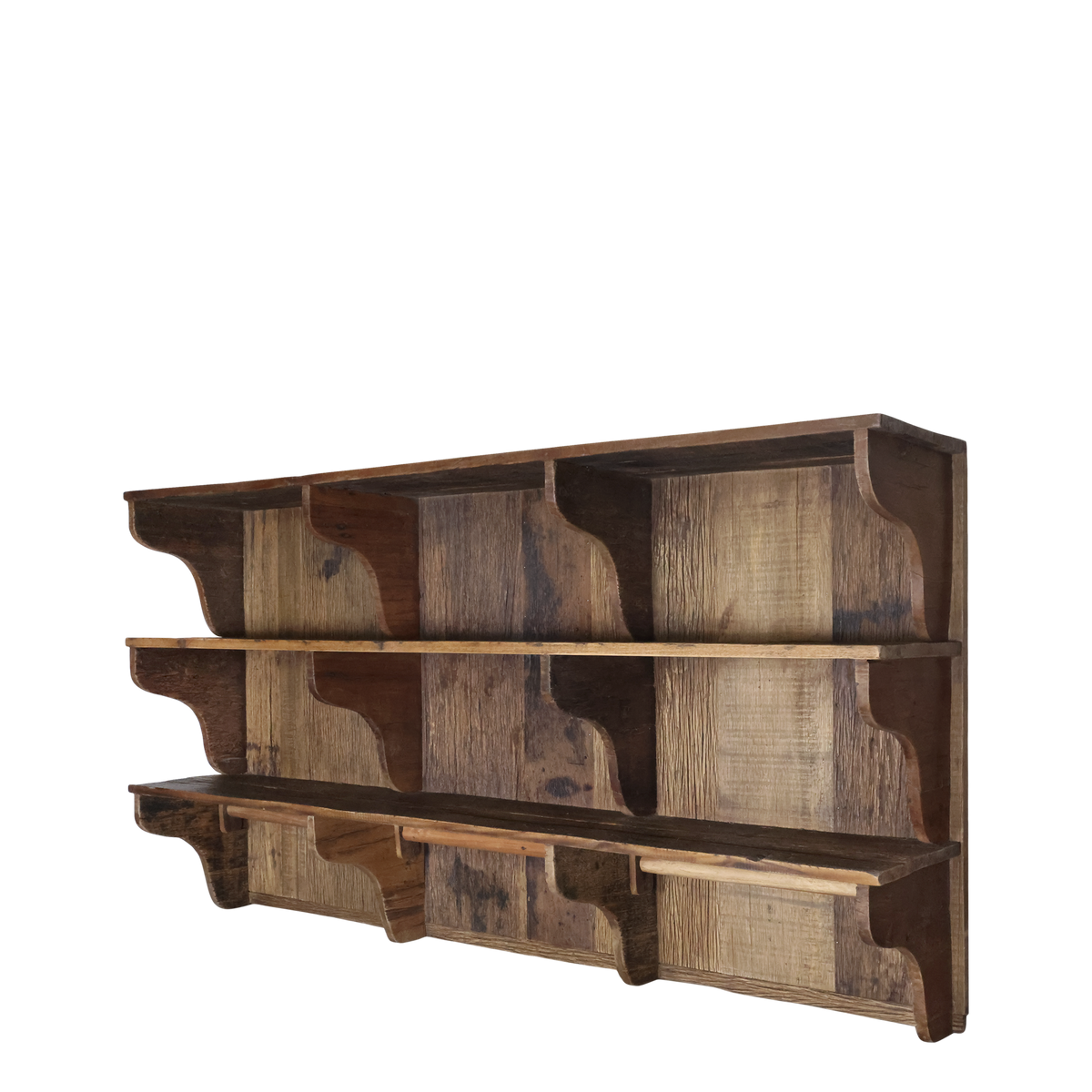 Regalbrett aus Recyclingholz – 180 cm lang, natur