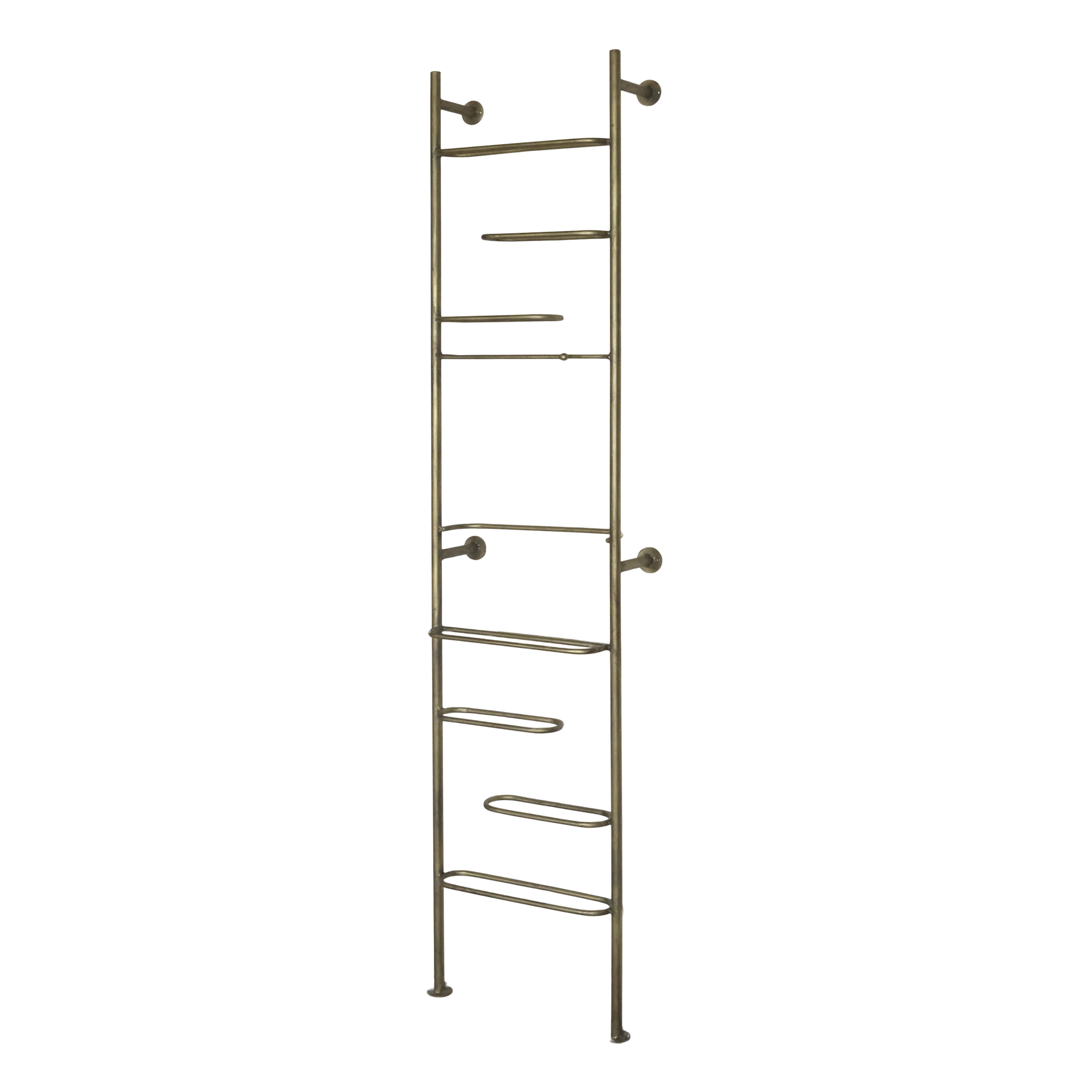 Weinständer mit 8 Fächern, Eisen, Antique Messing, 180 cm