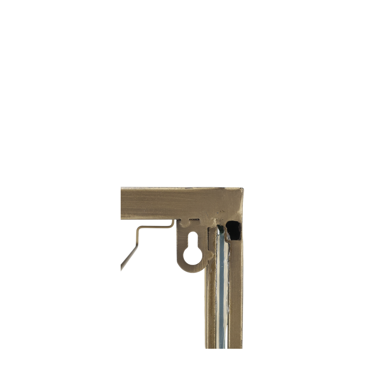 Barschrank mit Halter aus Glas und Eisen, Antik-Messing
