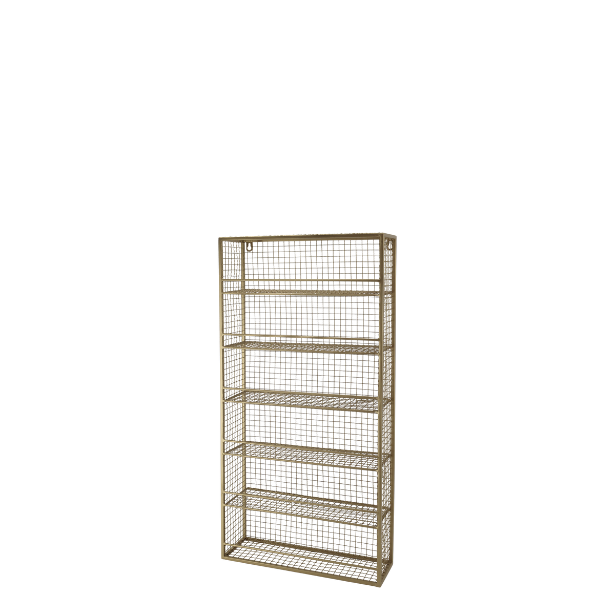 Wandregal aus Eisen in Antik-Messing, 77 cm hoch