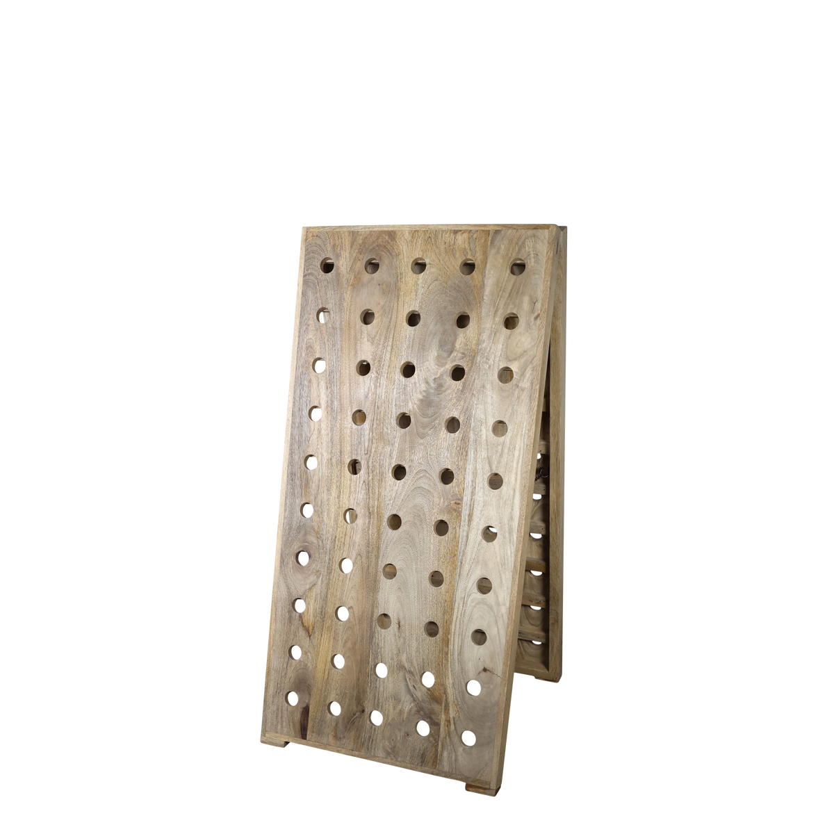 Französische Weinhalter Regal aus Mangoholz, 120 cm hoch