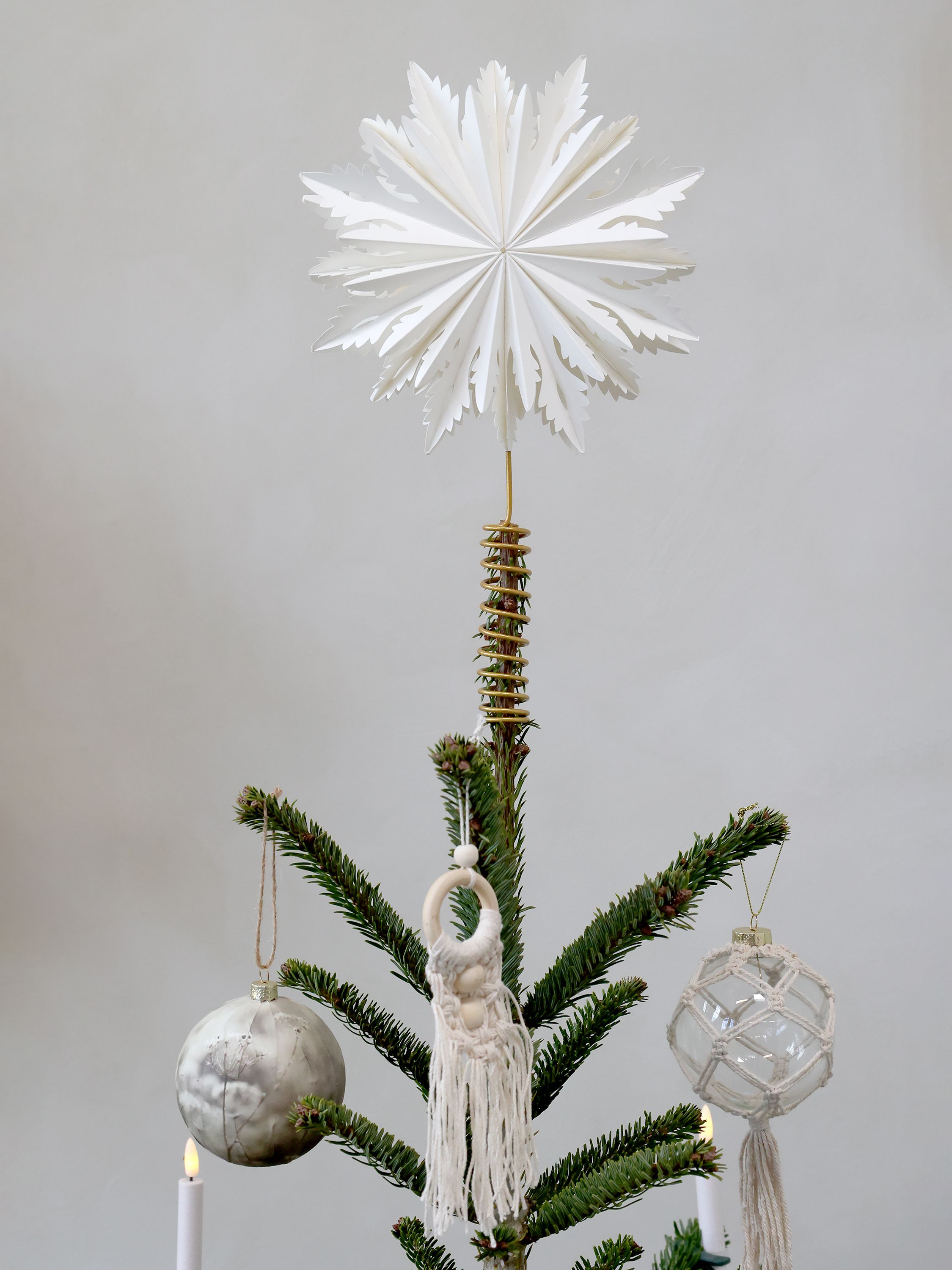 Baumspitze aus Papier, creme, 20 cm Durchmesser