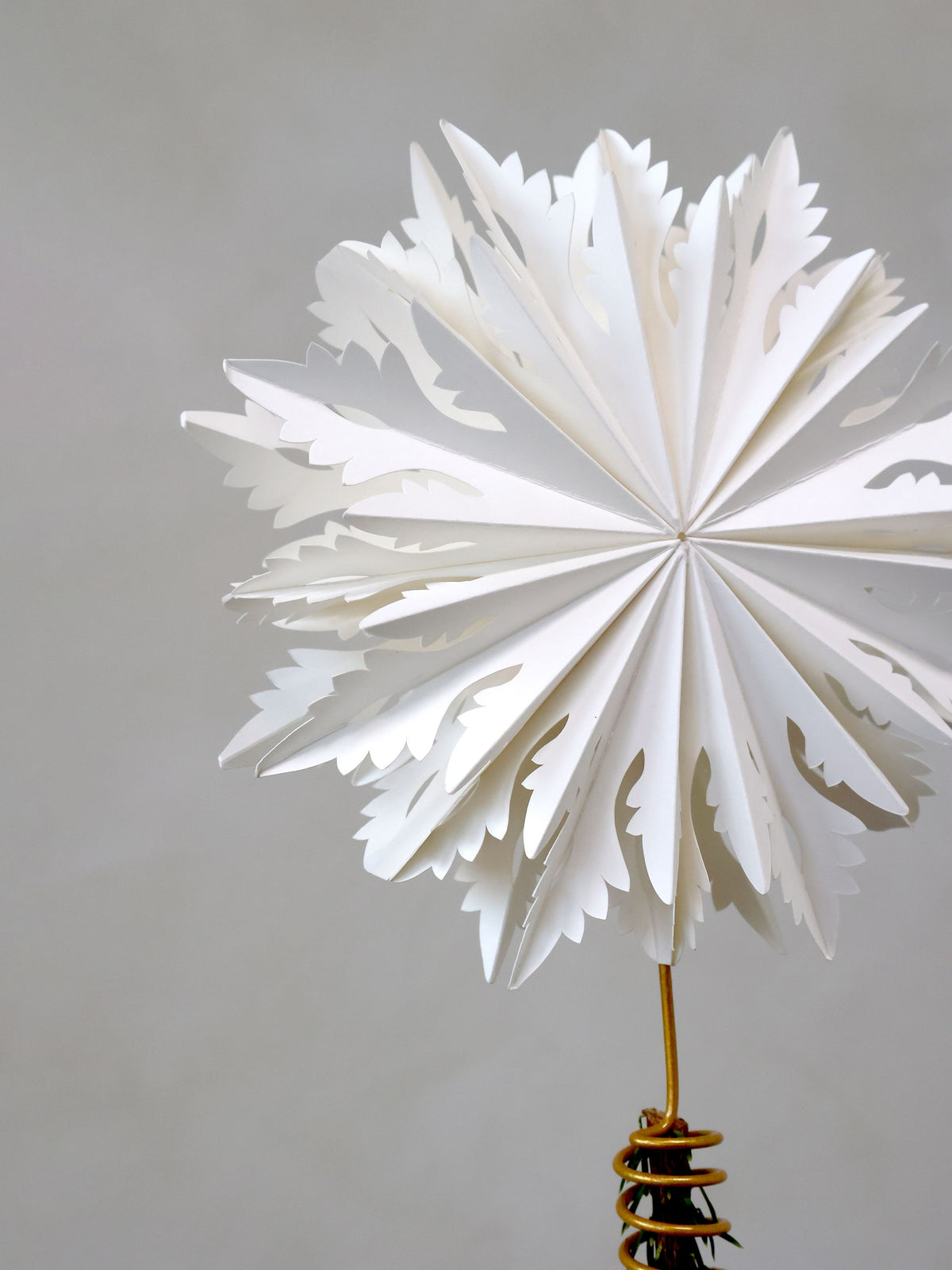 Baumspitze aus Papier, creme, 20 cm Durchmesser