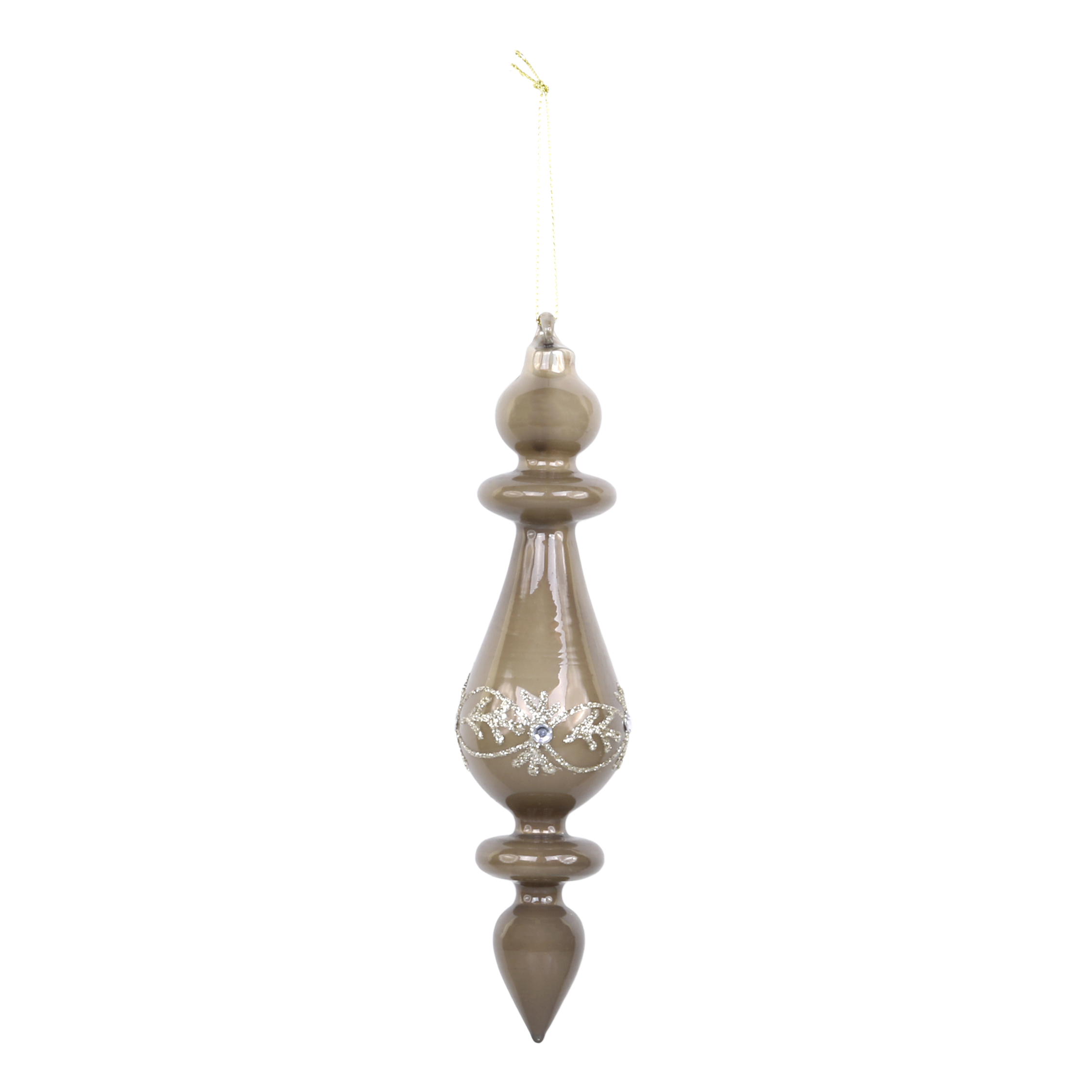Ornament aus Glas mit Glitzer, 17 cm hoch, latte