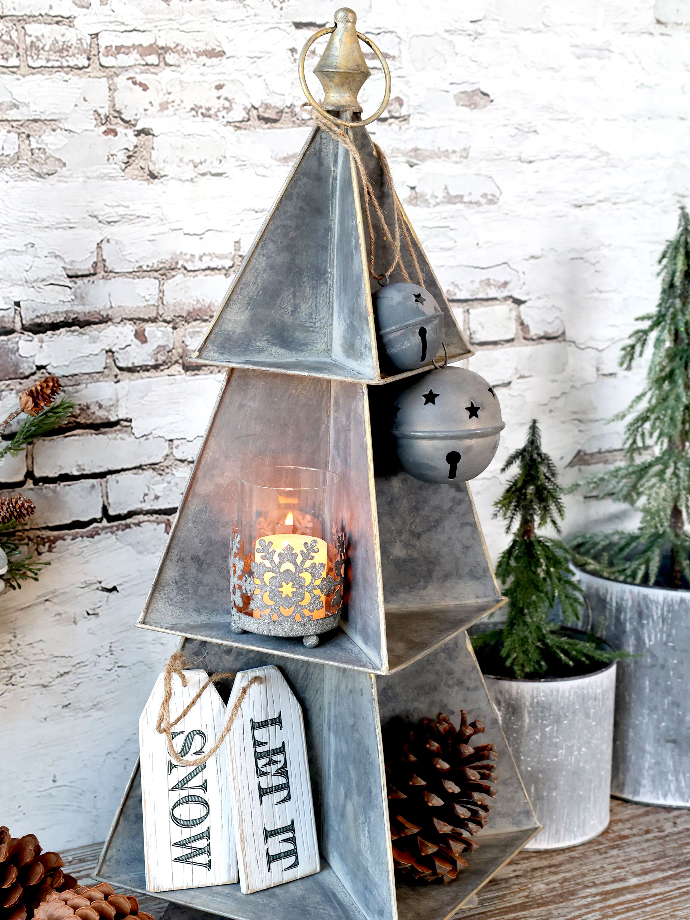 Aufsatz Weihnachtsbaum, Eisen, Zink, 67 cm