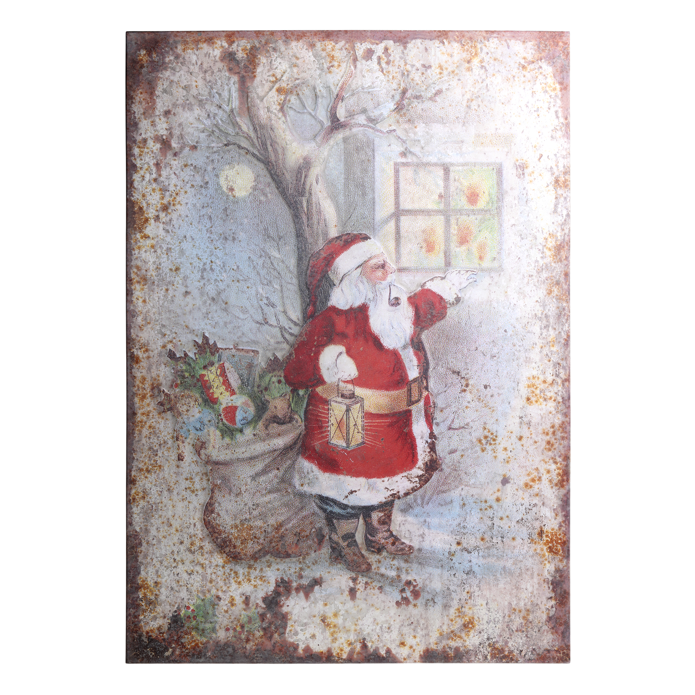 Vintage Schild mit Weihnachtsmann, 66 cm lang