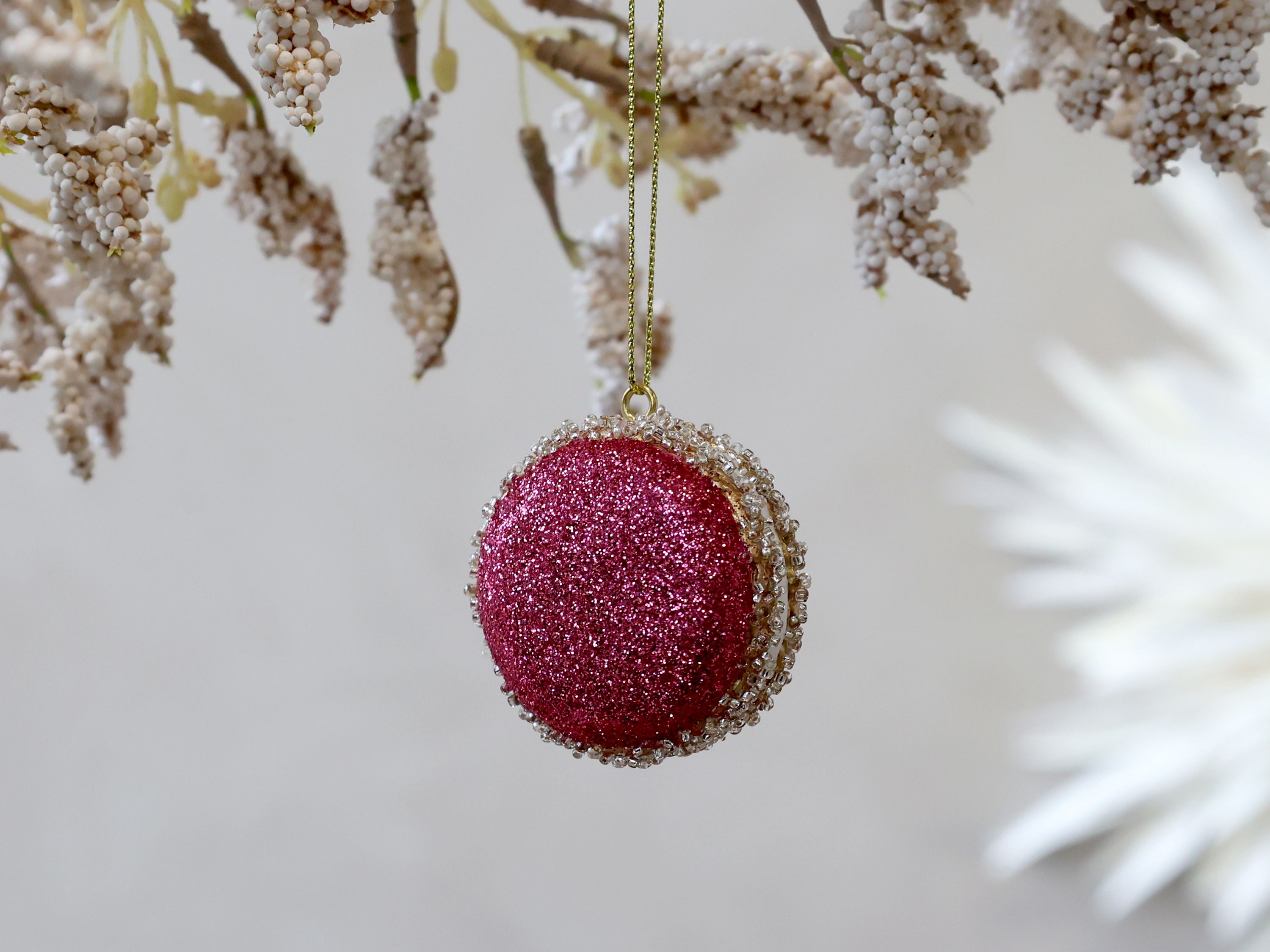 Macaron Deko zum Aufhängen, rosa, Polyresin