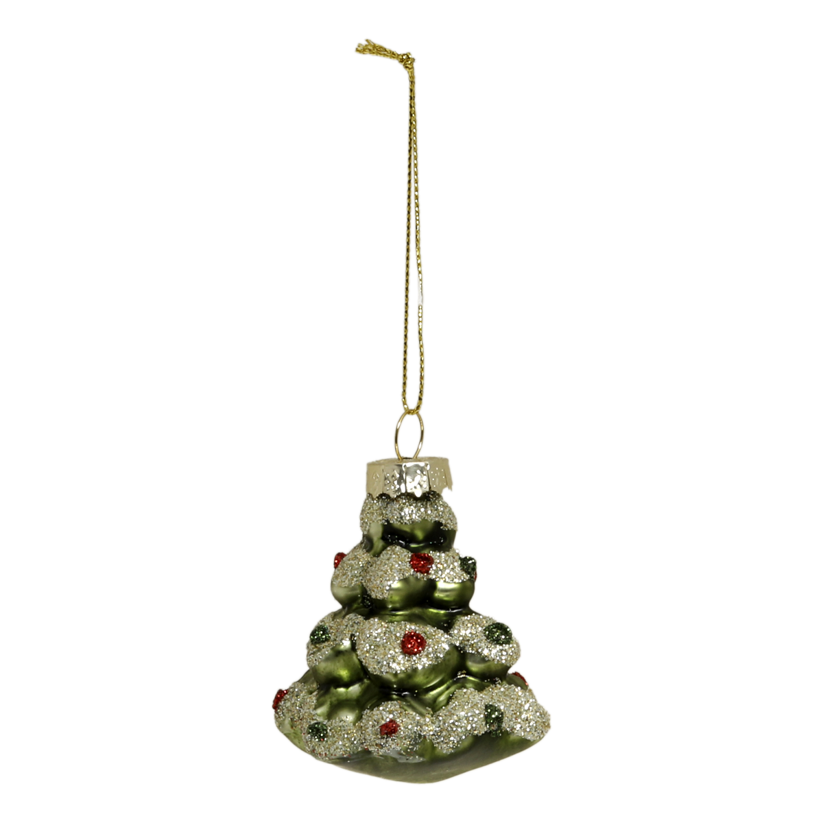 Weihnachtsbaum zum Aufhängen aus Glas, grün, 6,5 cm