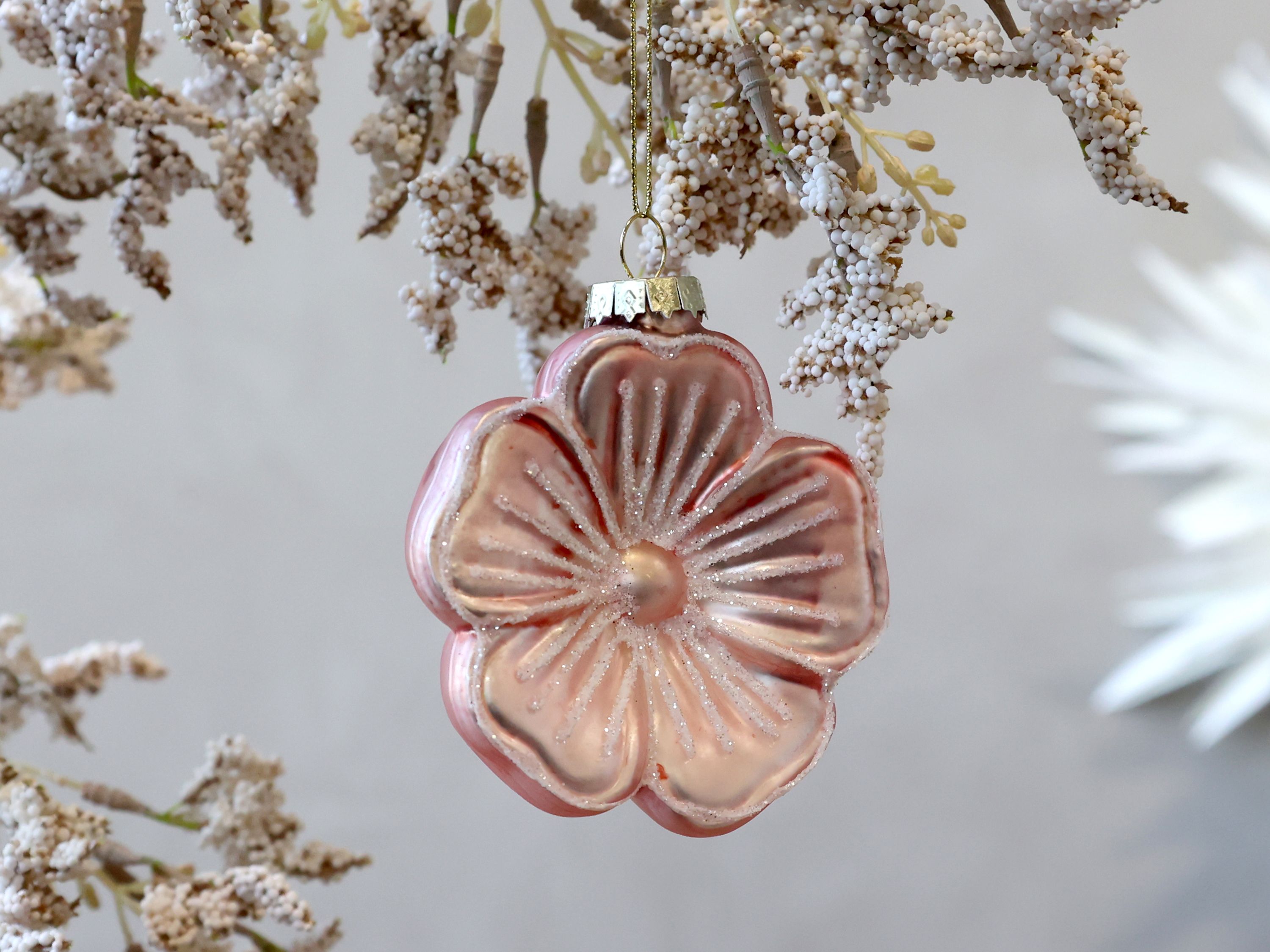 Glasblume zum Aufhängen, rosa, 8,5 cm
