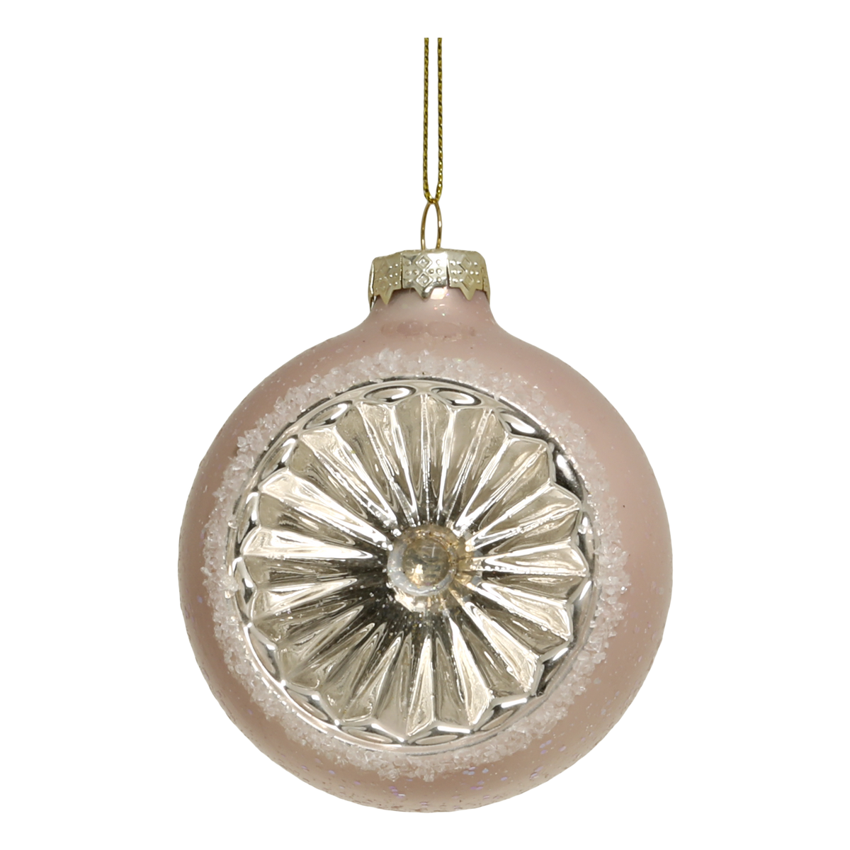 Weihnachtskugel aus Glas, rosa, 8 cm Durchmesser