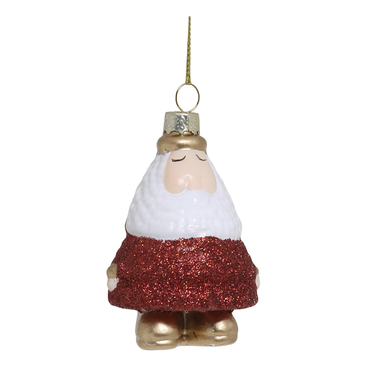 Weihnachtsmann aus Glas zum Aufhängen, 8 cm hoch
