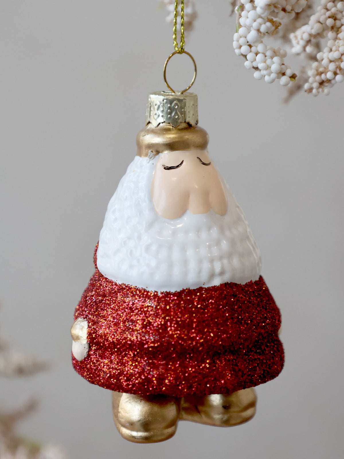 Weihnachtsmann aus Glas zum Aufhängen, 8 cm hoch