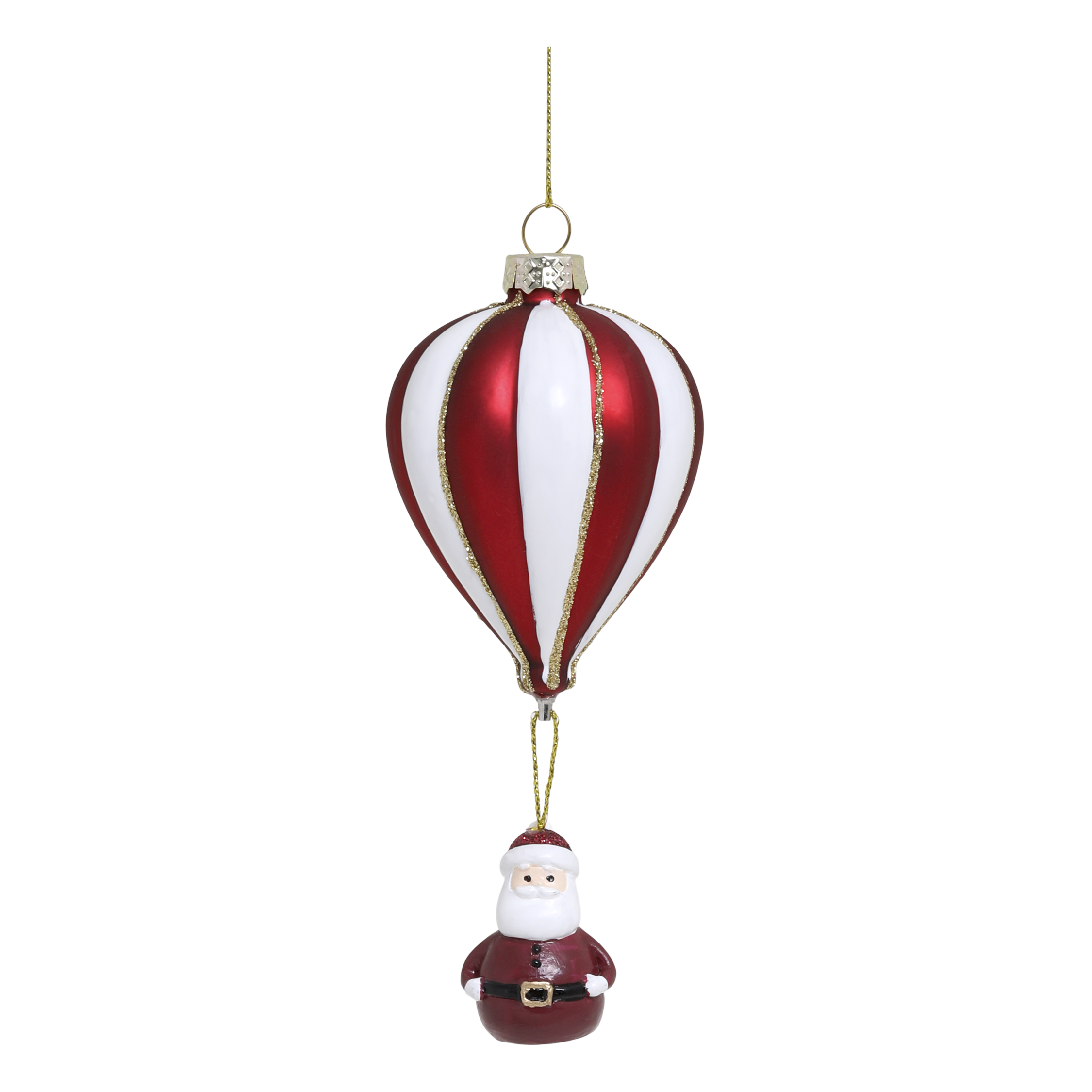 Weihnachtsmann-Luftballon aus Glas zum Aufhängen