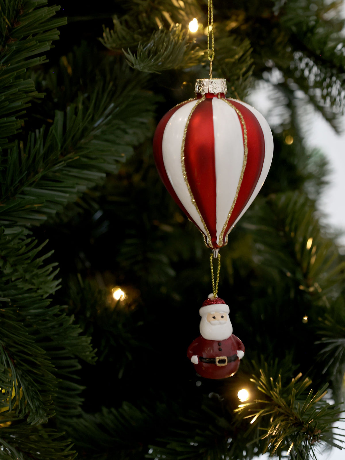 Weihnachtsmann-Luftballon aus Glas zum Aufhängen