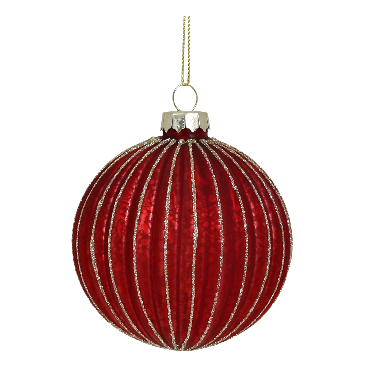 Weihnachtskugel aus Glas, 8 cm, antique cherry, handgemalt
