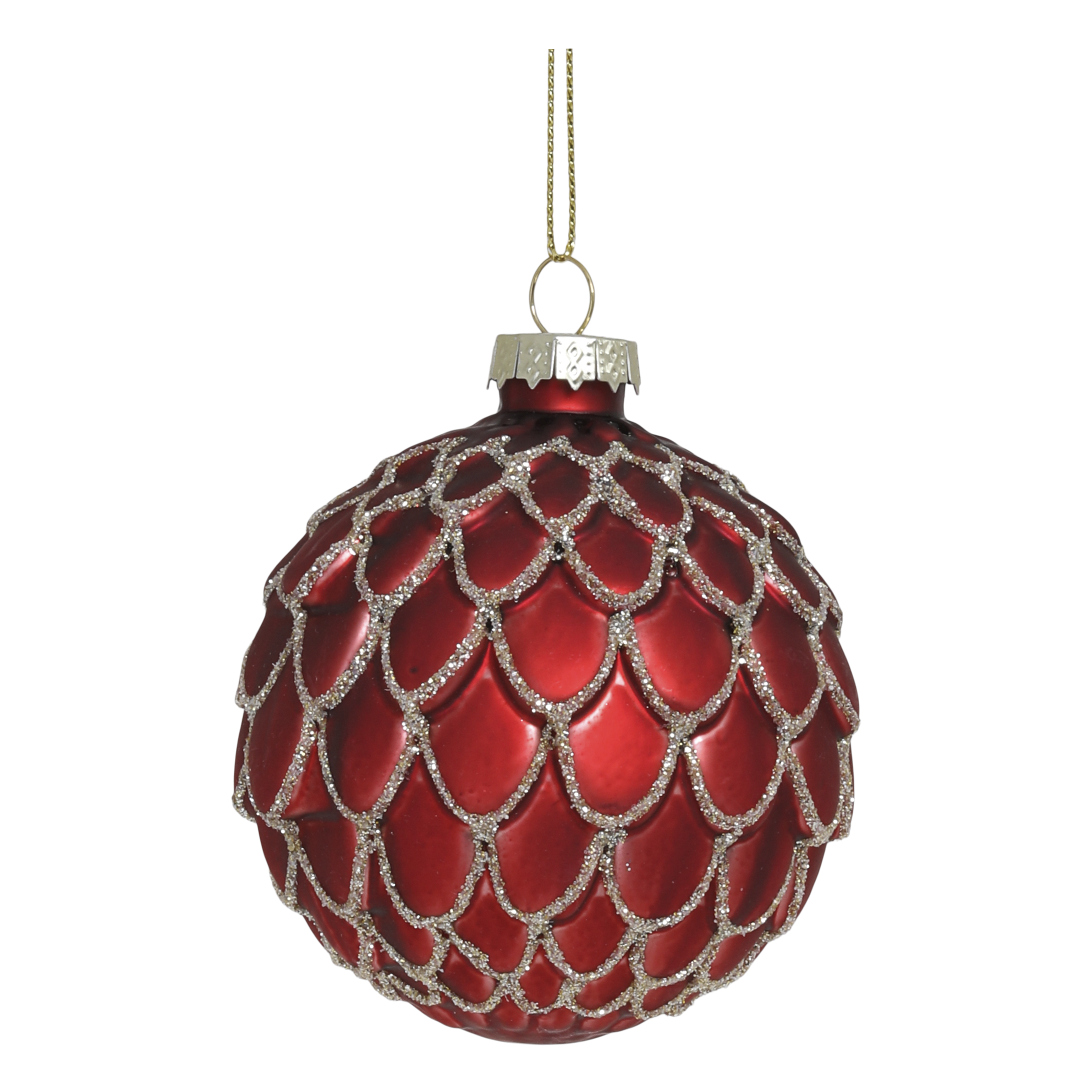 Weihnachtskugel aus Glas, 8 cm, antique cherry