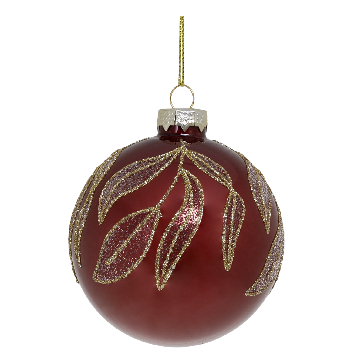 Weihnachtskugel aus Glas, 8 cm, Antique Cherry