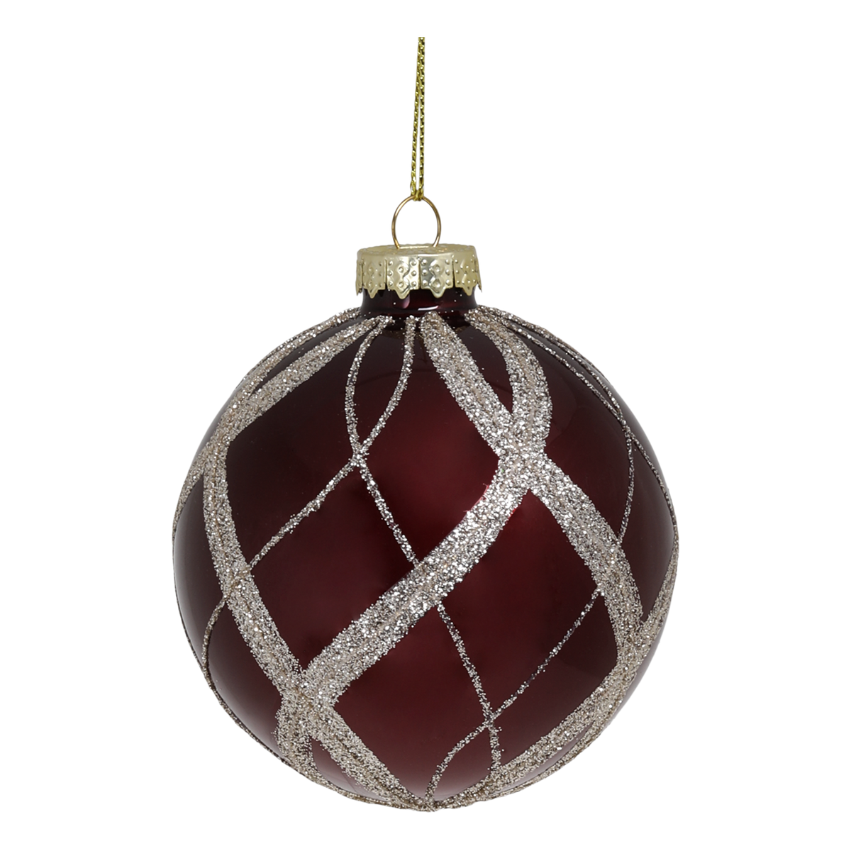 Weihnachtskugel aus Glas, 8 cm, antique cherry