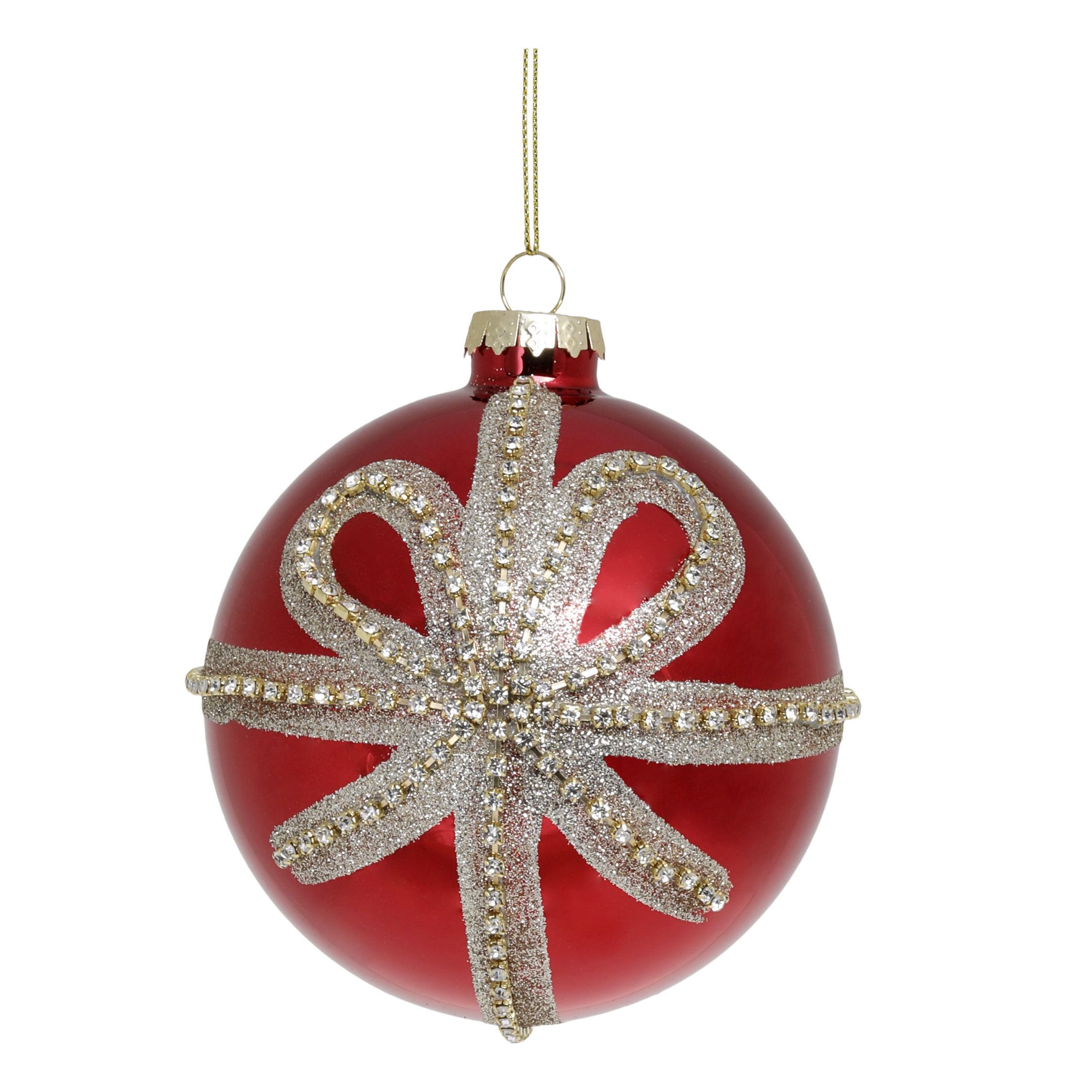 Weihnachtskugel aus Glas, 10 cm, Antique Cherry