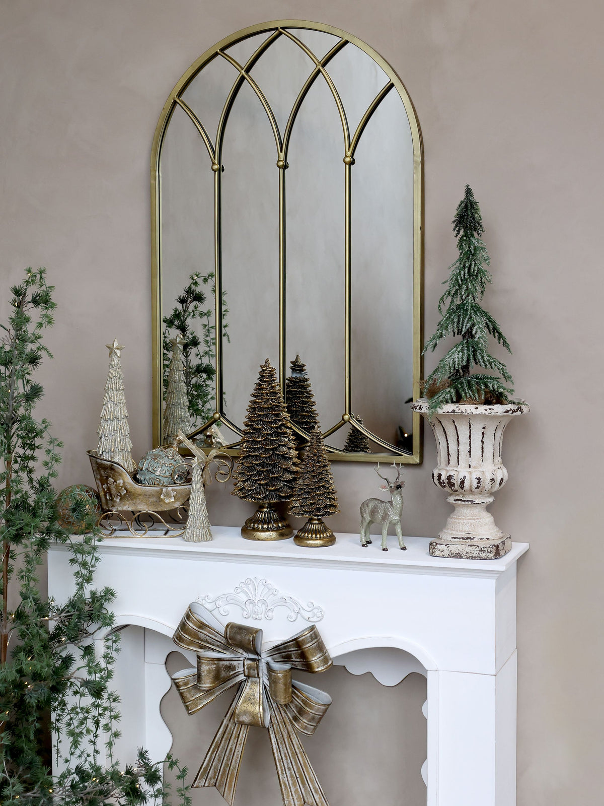 Weihnachtsbaum mit Glitzer aus Polyresin, 28,5 cm hoch