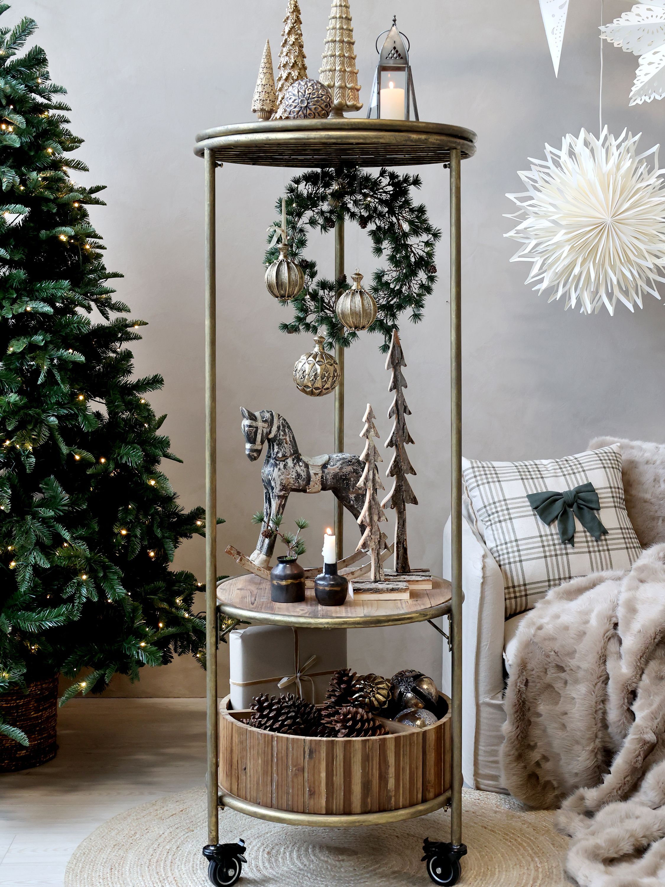 Weihnachtsbaum aus Polyresin, 35 cm hoch, latte