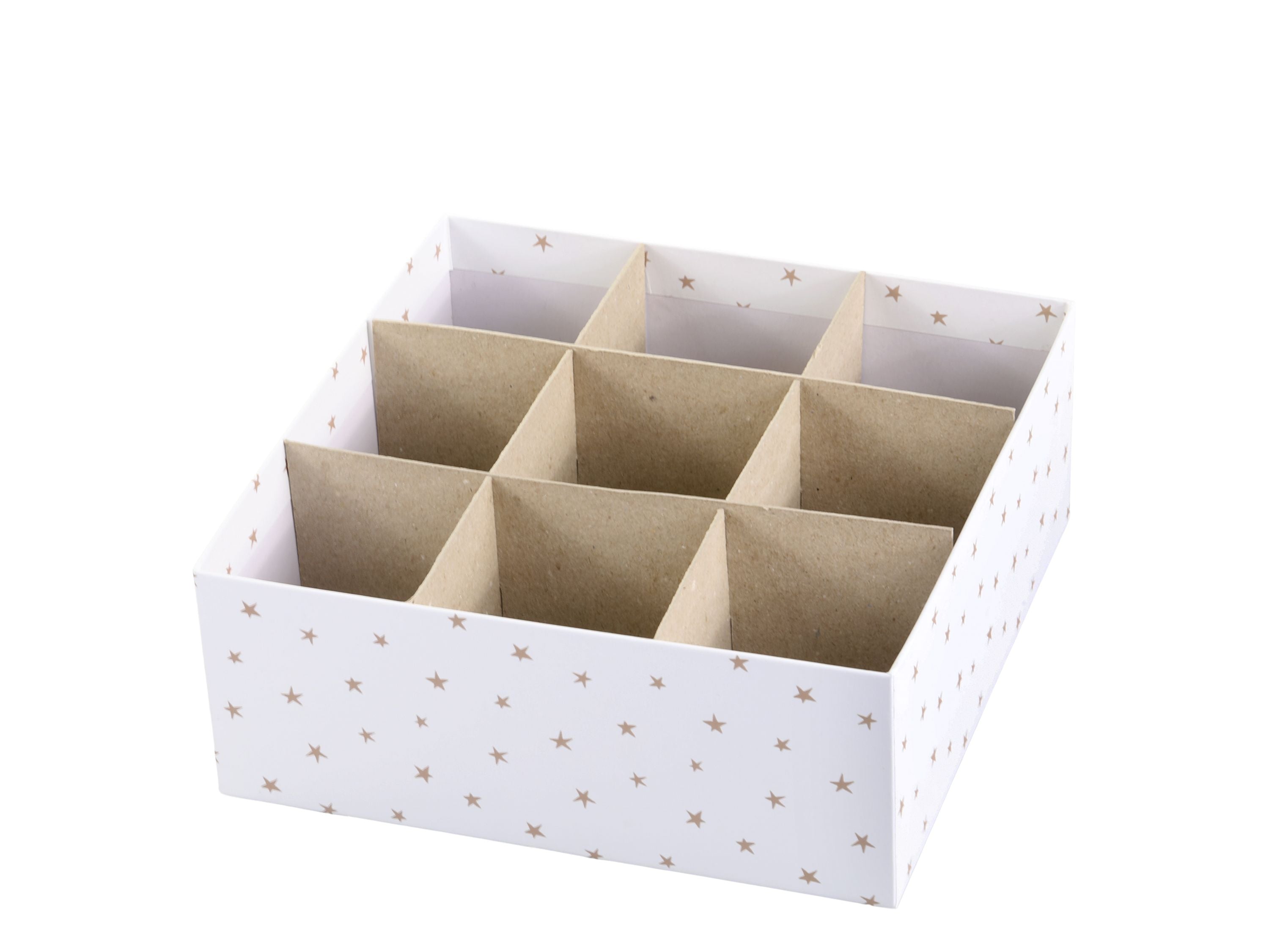 Boxen mit Sternen, 3er-Set, weiß