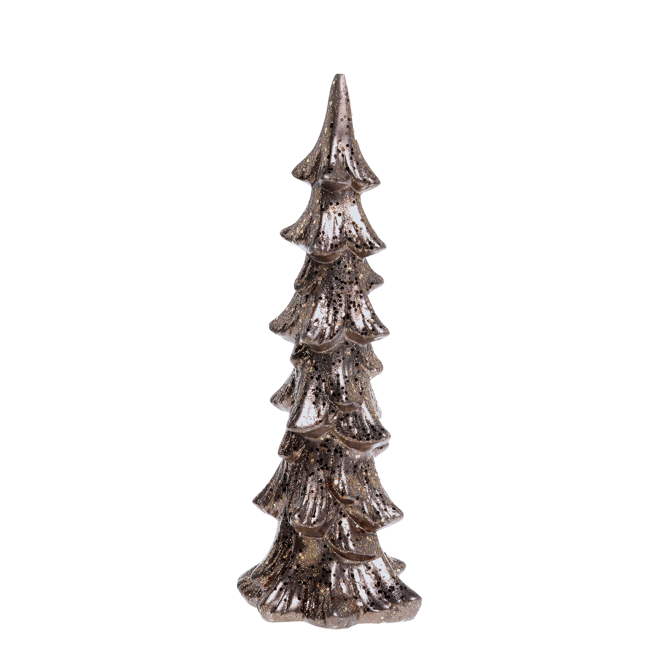 Weihnachtsbaum aus Terrakotta mit Glitzer, mokka, 37 cm