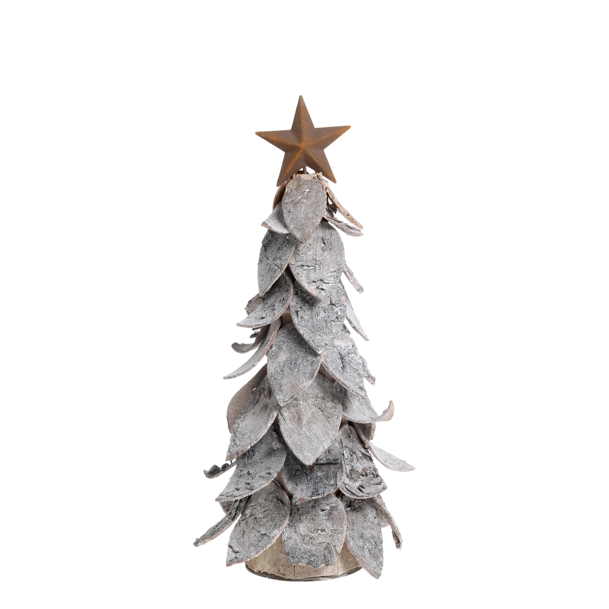 Weihnachtsbaum aus Birkenrinde mit Stern, 36 cm hoch