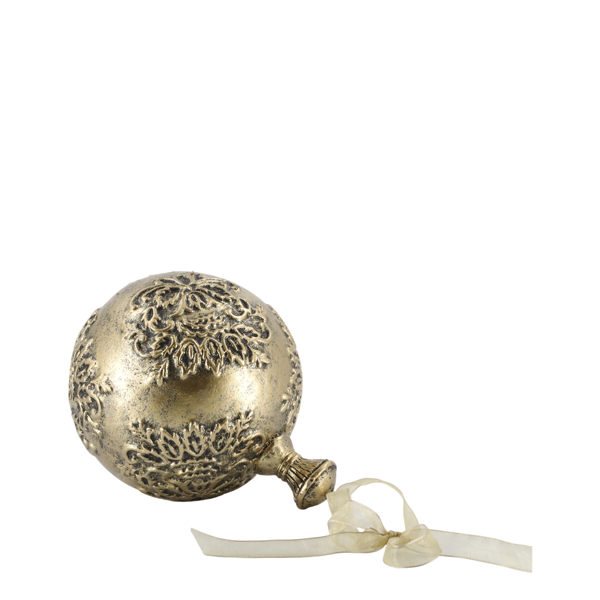 Kugel zum Aufhängen, 15,5 cm hoch, antique messing