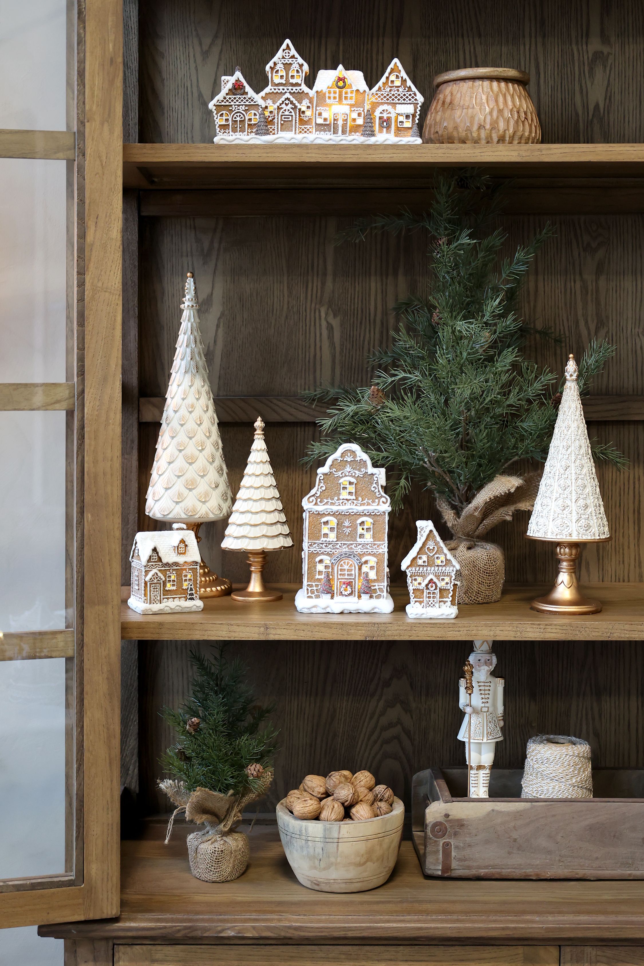 Weihnachtsbaum aus Polyresin, 42 cm hoch, antique creme