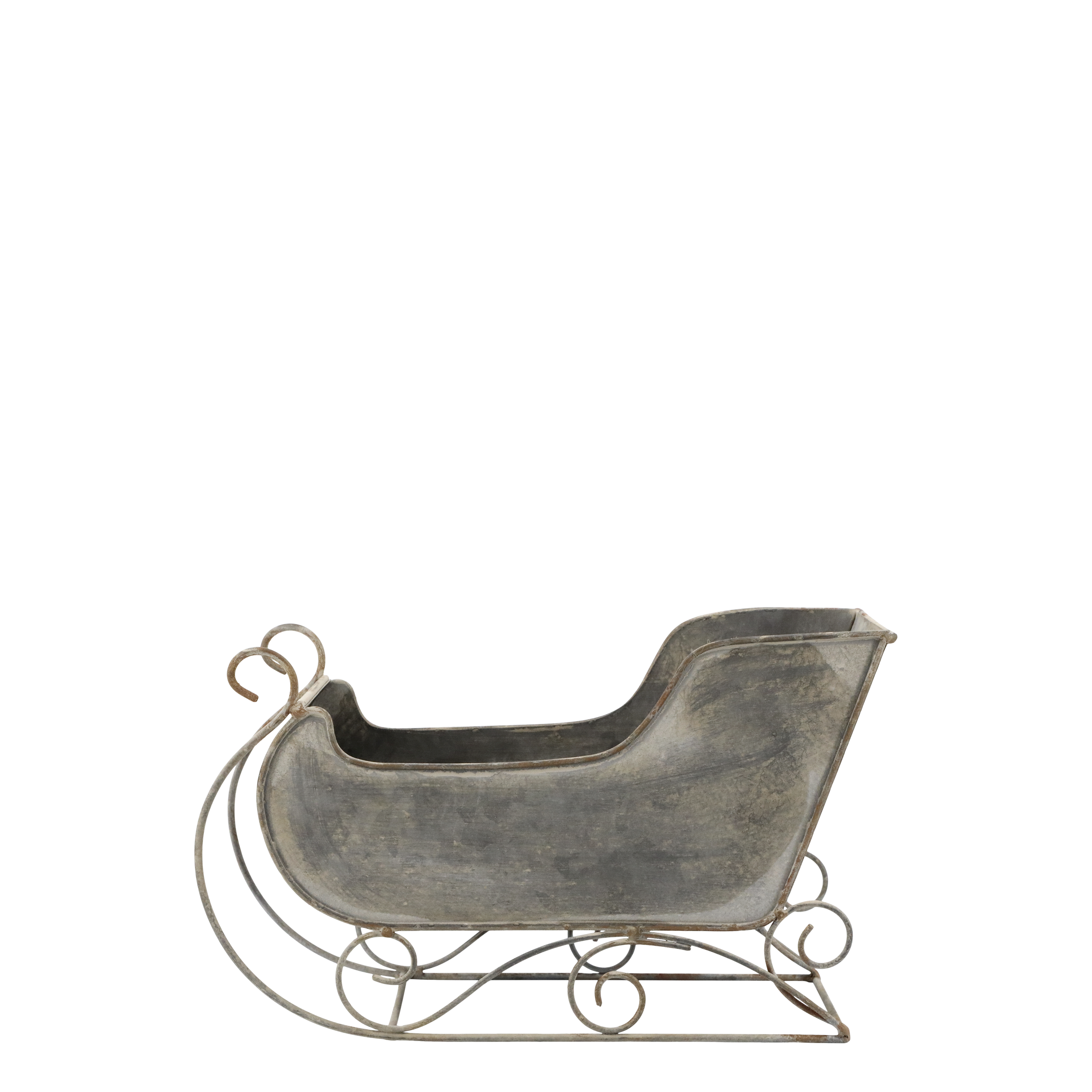 Deko Schlitten aus Eisen, antique zink, 26 cm lang