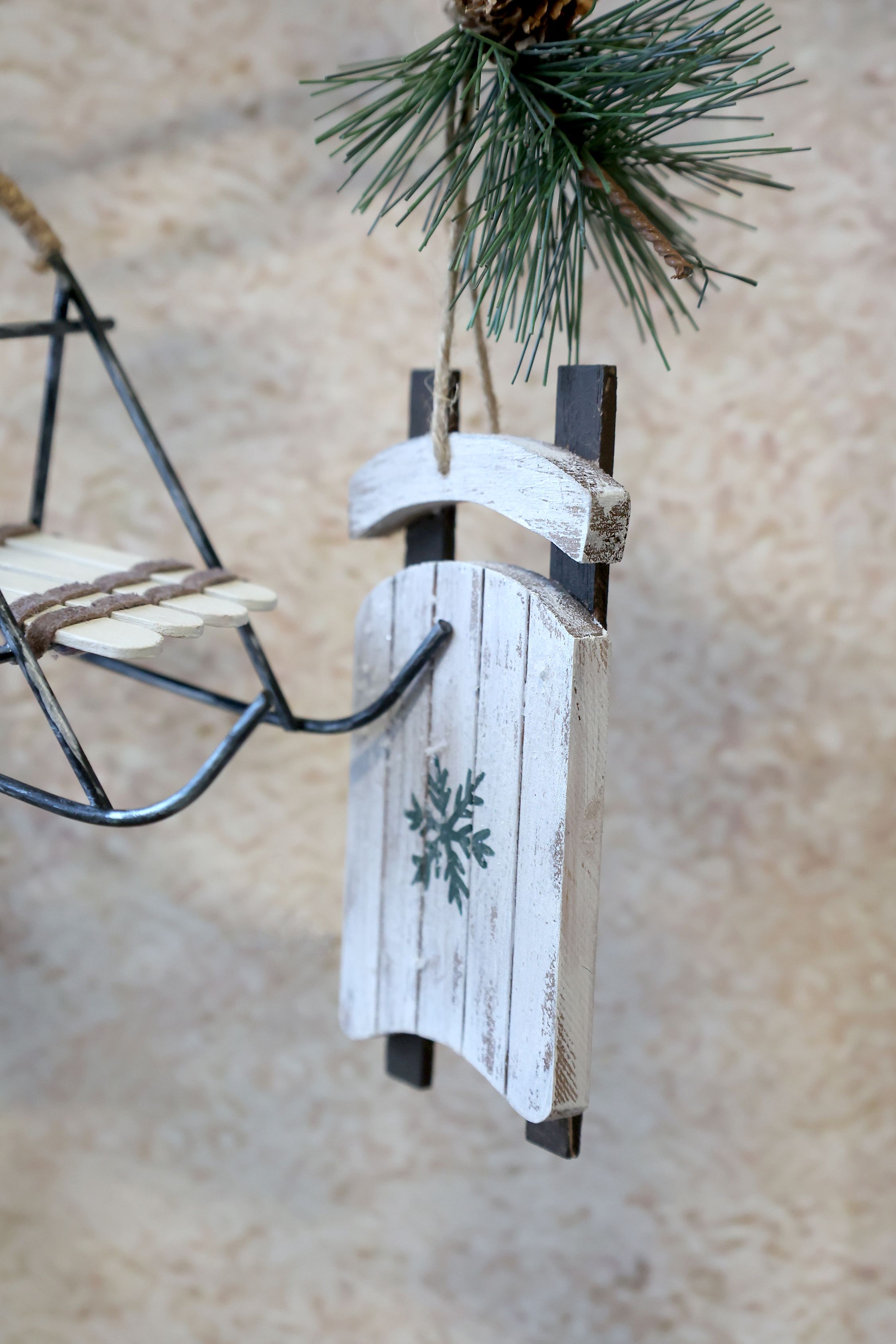 Vintage Rodel Set aus Holz und Eisen – 2er Set