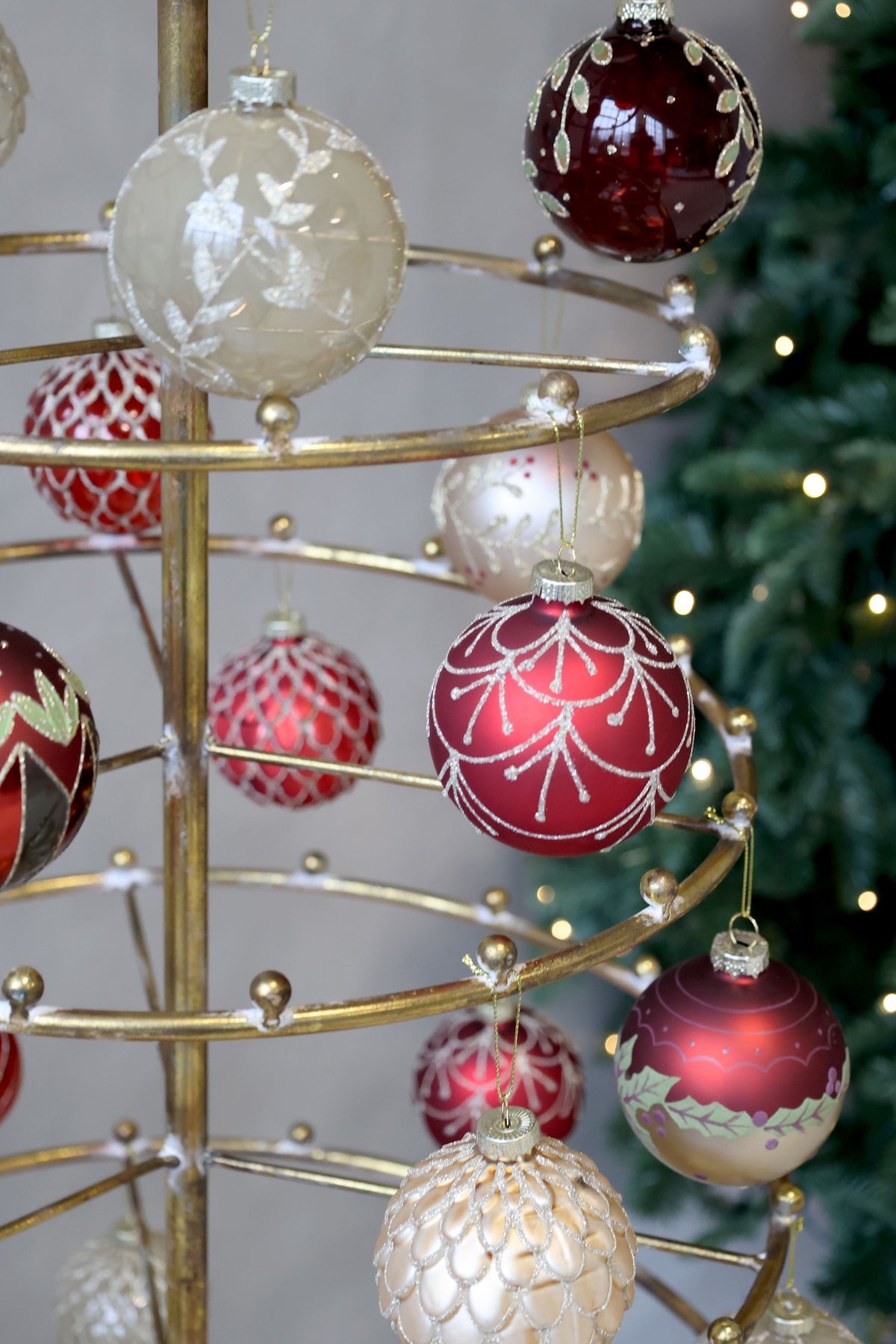 Weihnachtsbaum auf Fuß, Eisen, Antique Messing, 196 cm