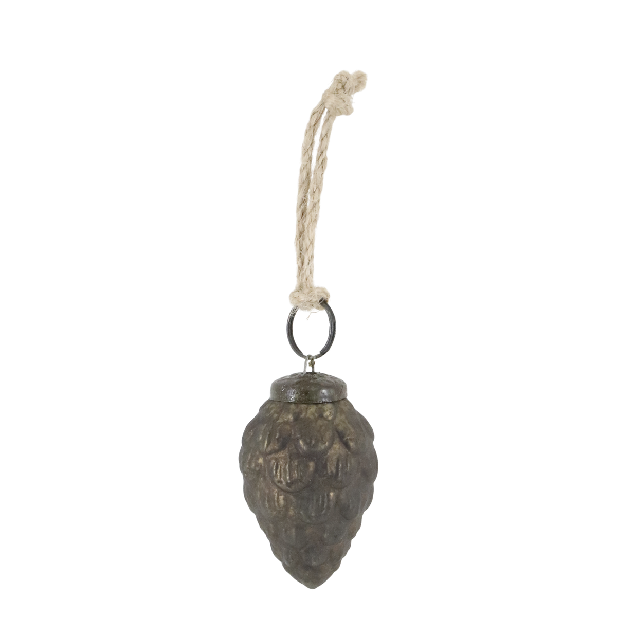 Weihnachtskugeln aus Glas, 6 Stück, antique olive