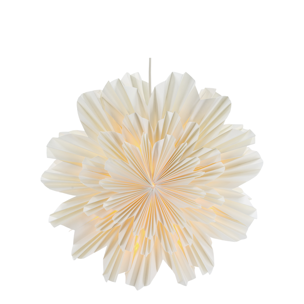 Papierstern Tischlampe mit Kabel, 40 cm, creme