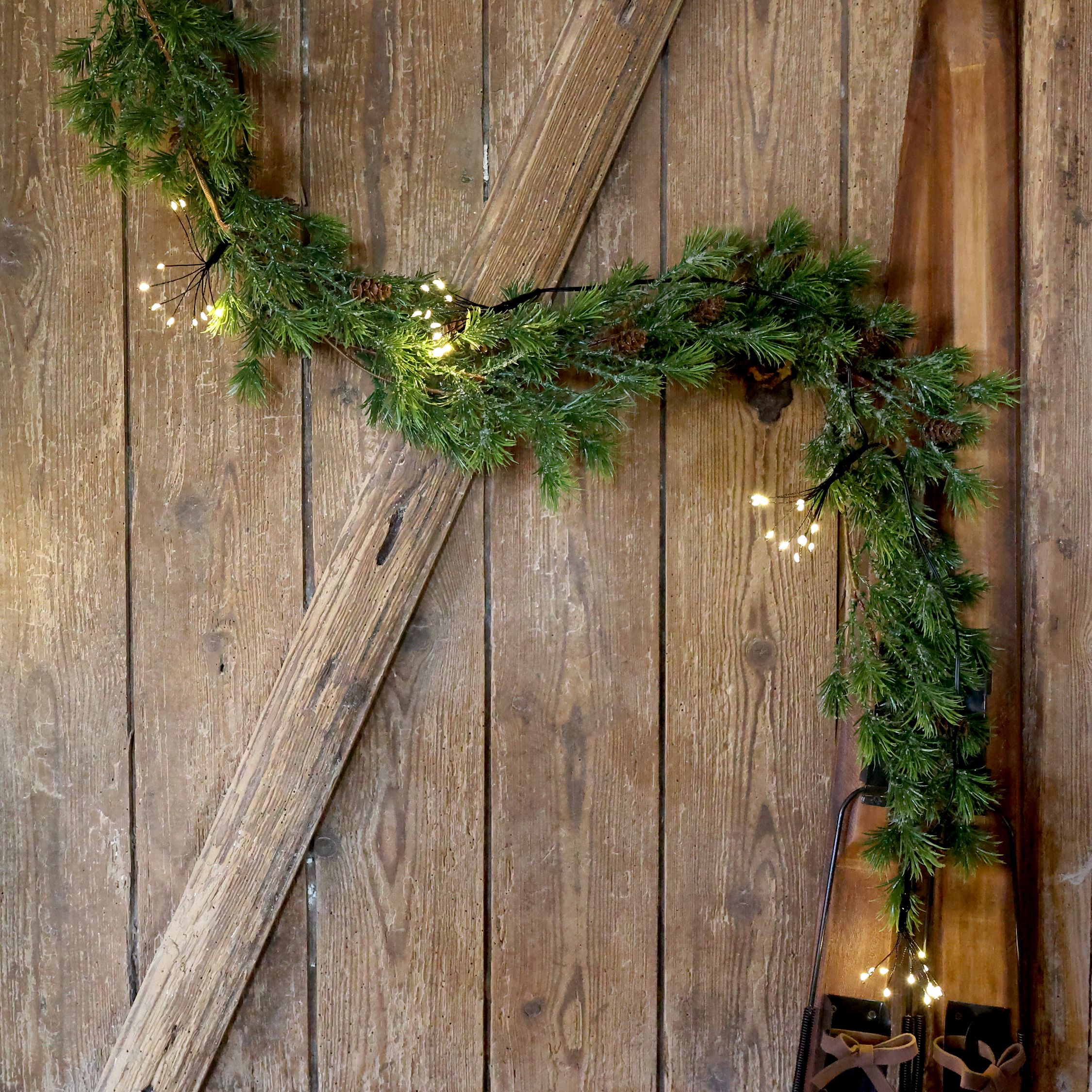 Lichterkette mit 10 Eiskristallen, 270 cm, Kohle