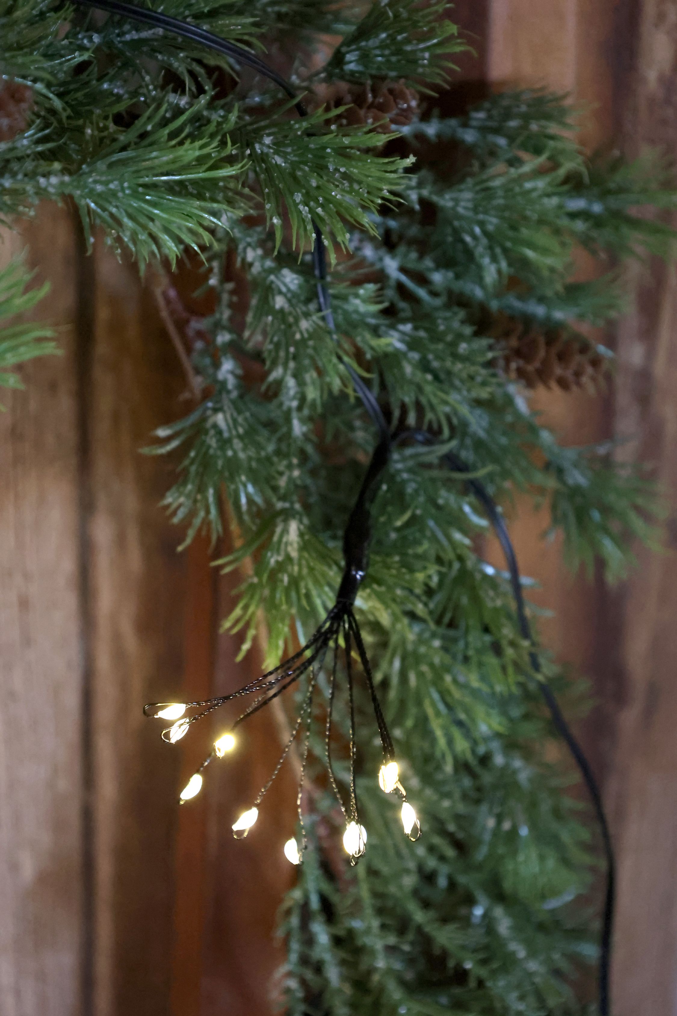 Lichterkette mit 10 Eiskristallen, 270 cm, Kohle
