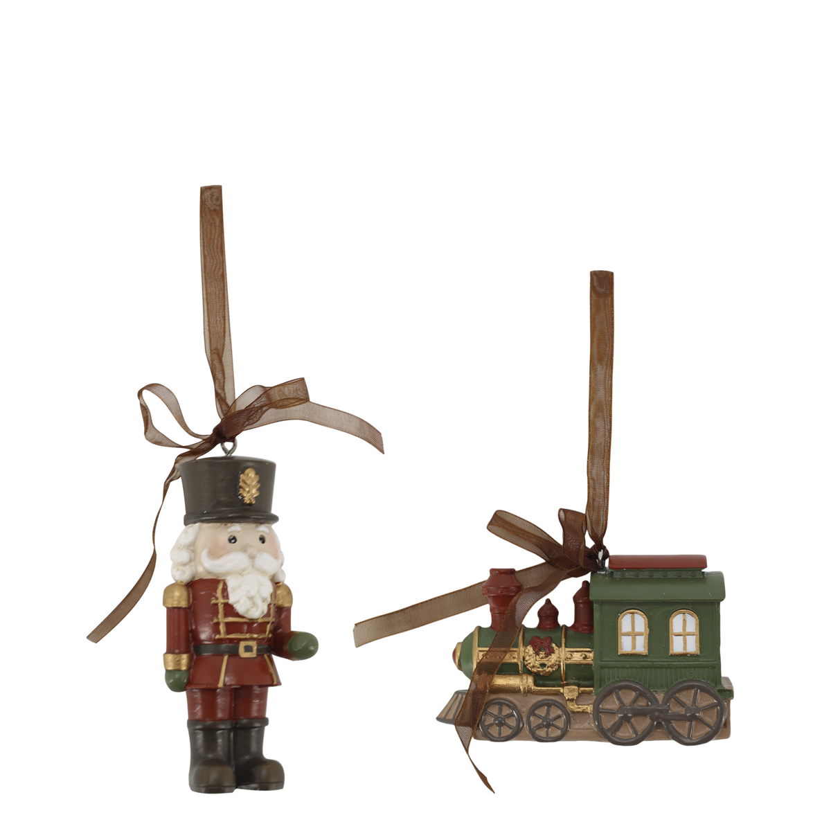 Noël Aufhängeset aus Polyresin, 2er-Set, Kirschrot