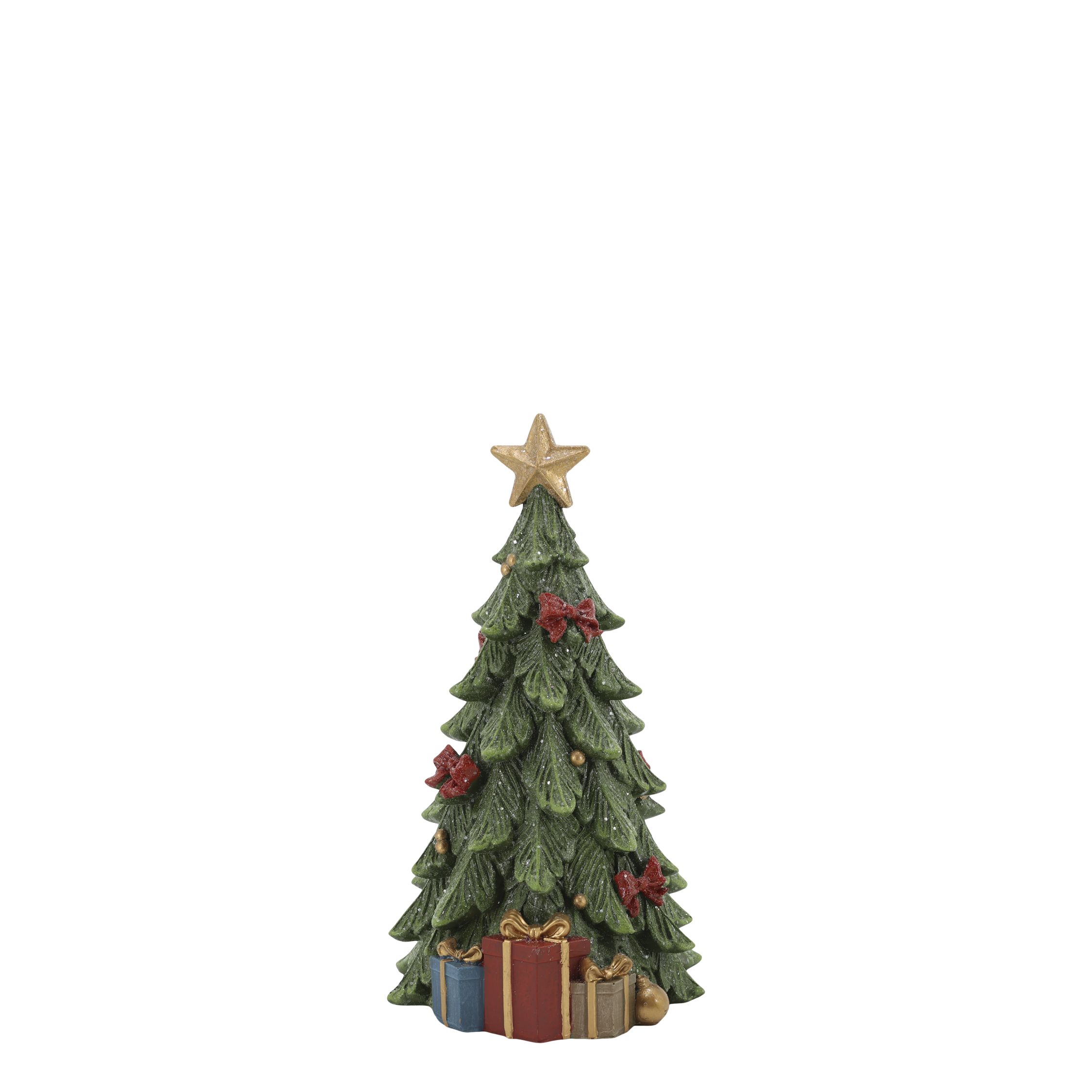 Weihnachtsbaum mit Geschenken aus Polyresin, 20,5 cm hoch