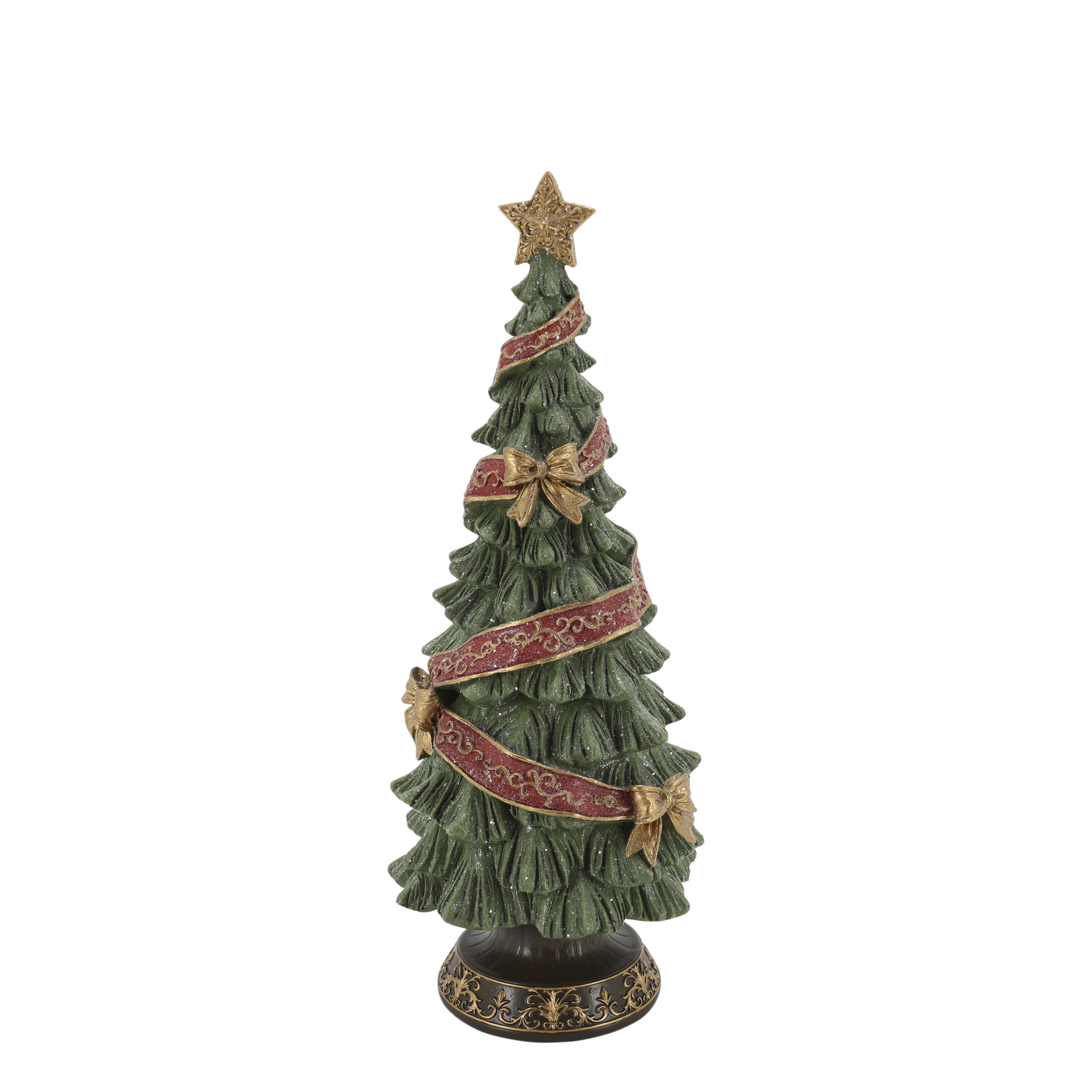 Weihnachtsbaum mit Band und Schleifen, grün, 40 cm